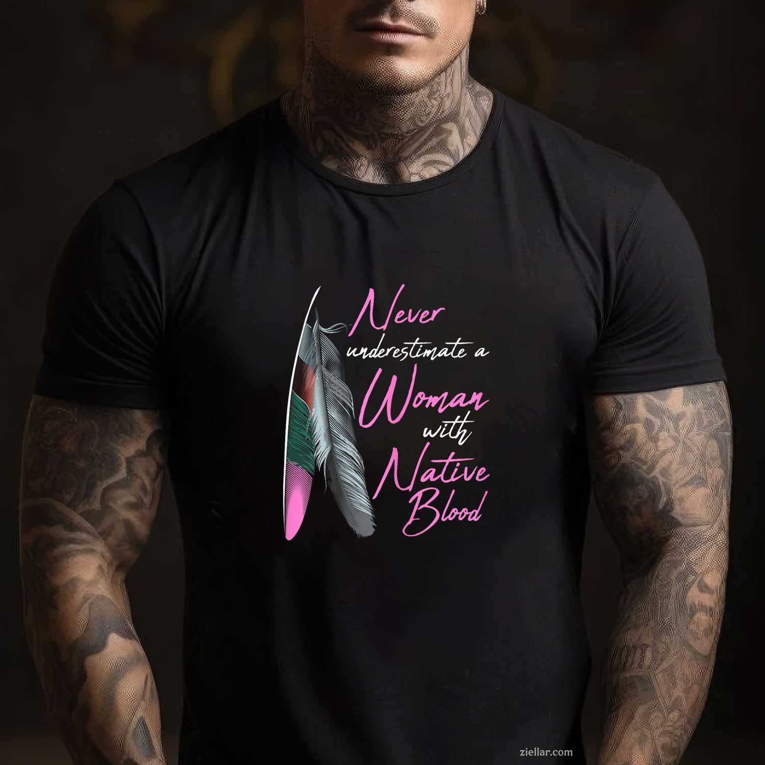 Native American Indian_ A Woman With Native Blood T-Shirt And Tee For Women And Adults