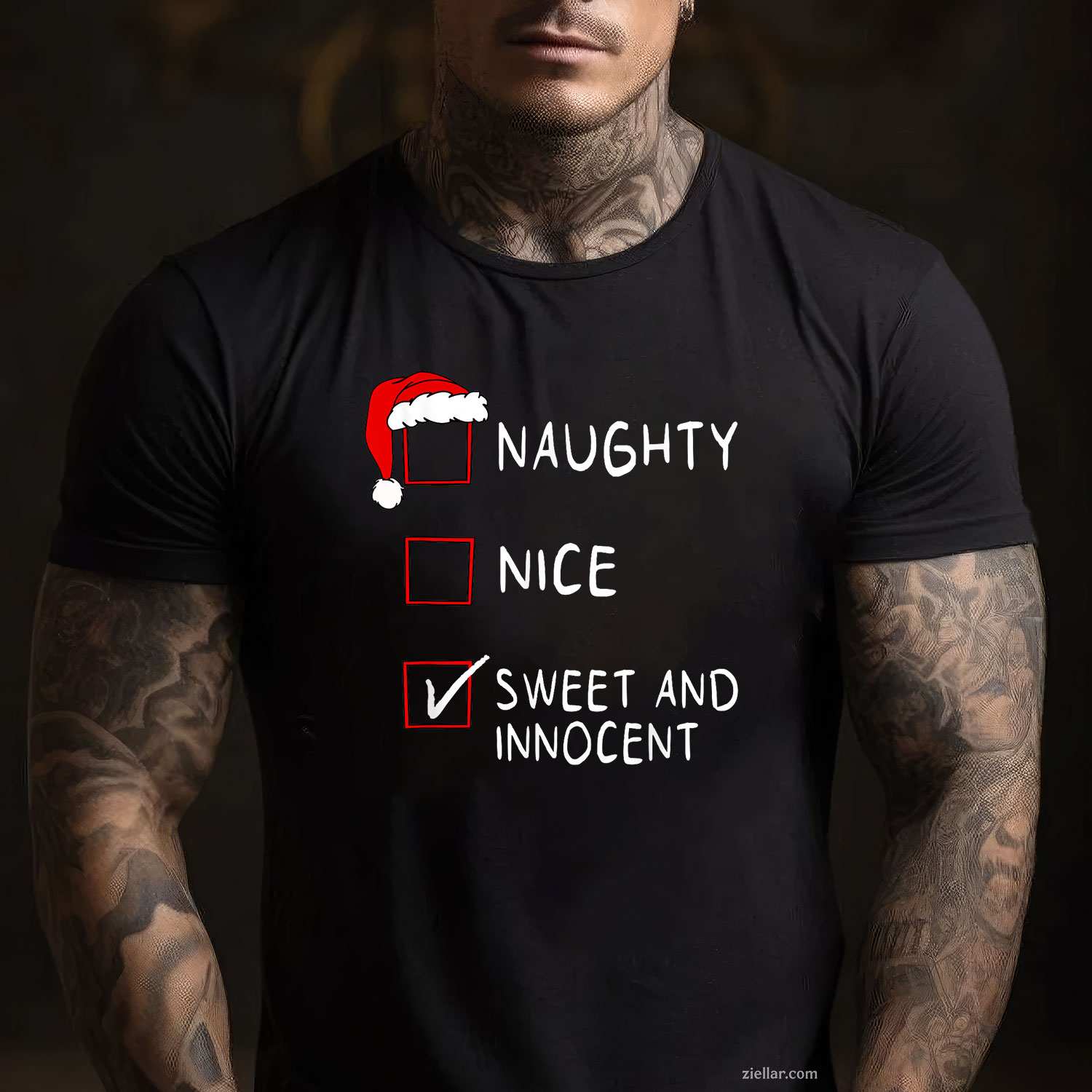 Naughty Nice List Sweet Innocent Xmas Men Women Christmas T-Shirt, A Funny Naughty Nice List Christmas Tee