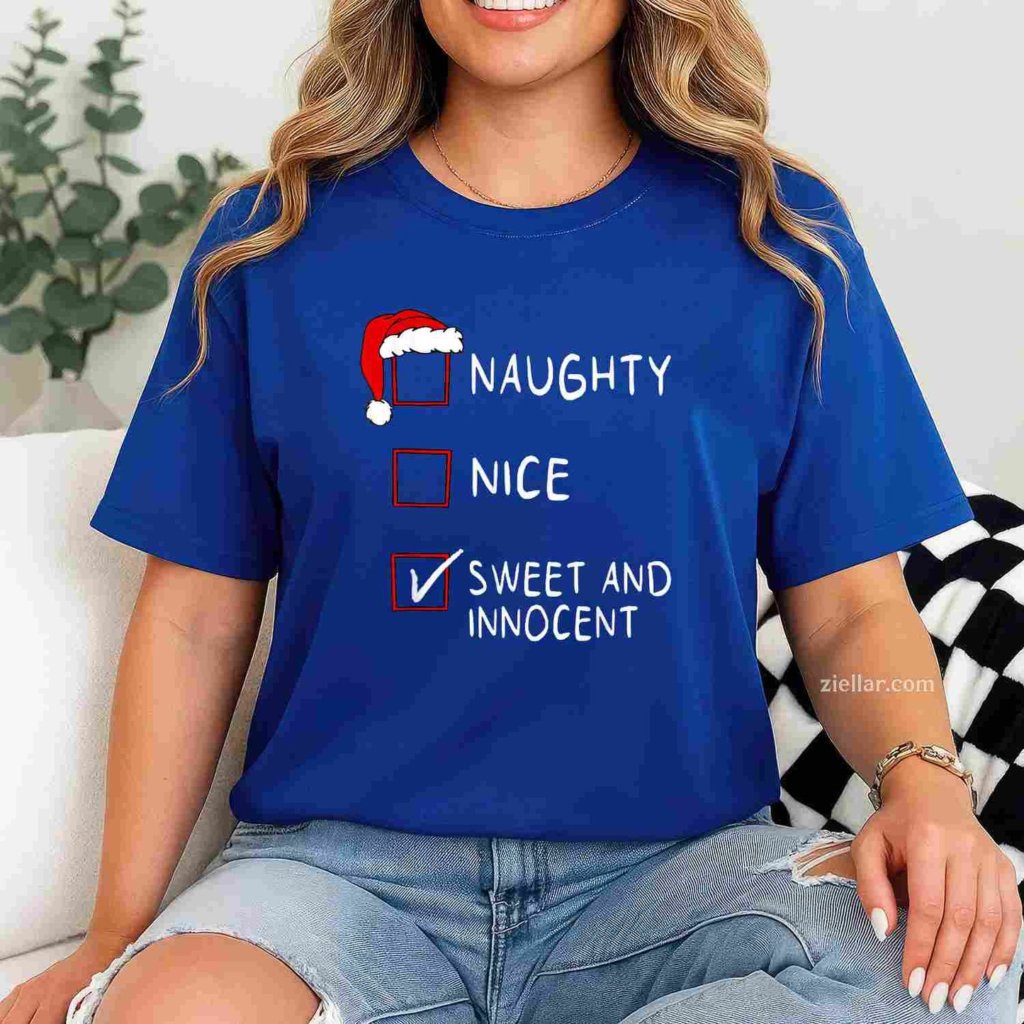 Naughty Nice List Sweet Innocent Xmas Men Women Christmas T-Shirt, A Funny Naughty Nice List Christmas Tee