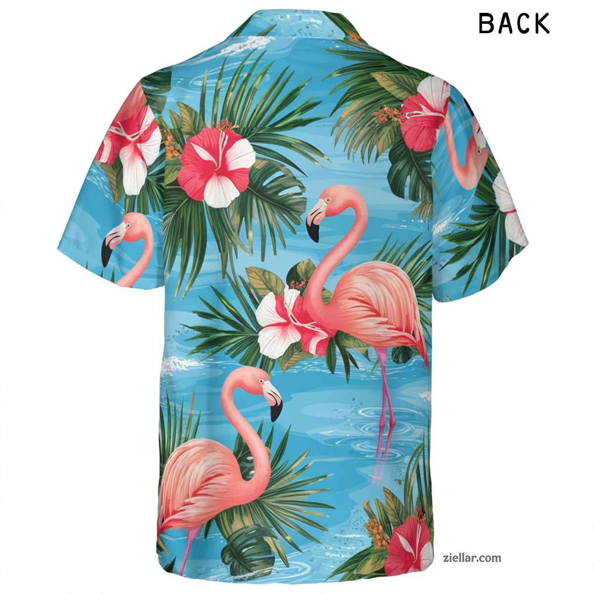 Navy Blue Hibiscus Palm Leaf Hawaiian Shirt Tee, Tropical Aloha Vacation