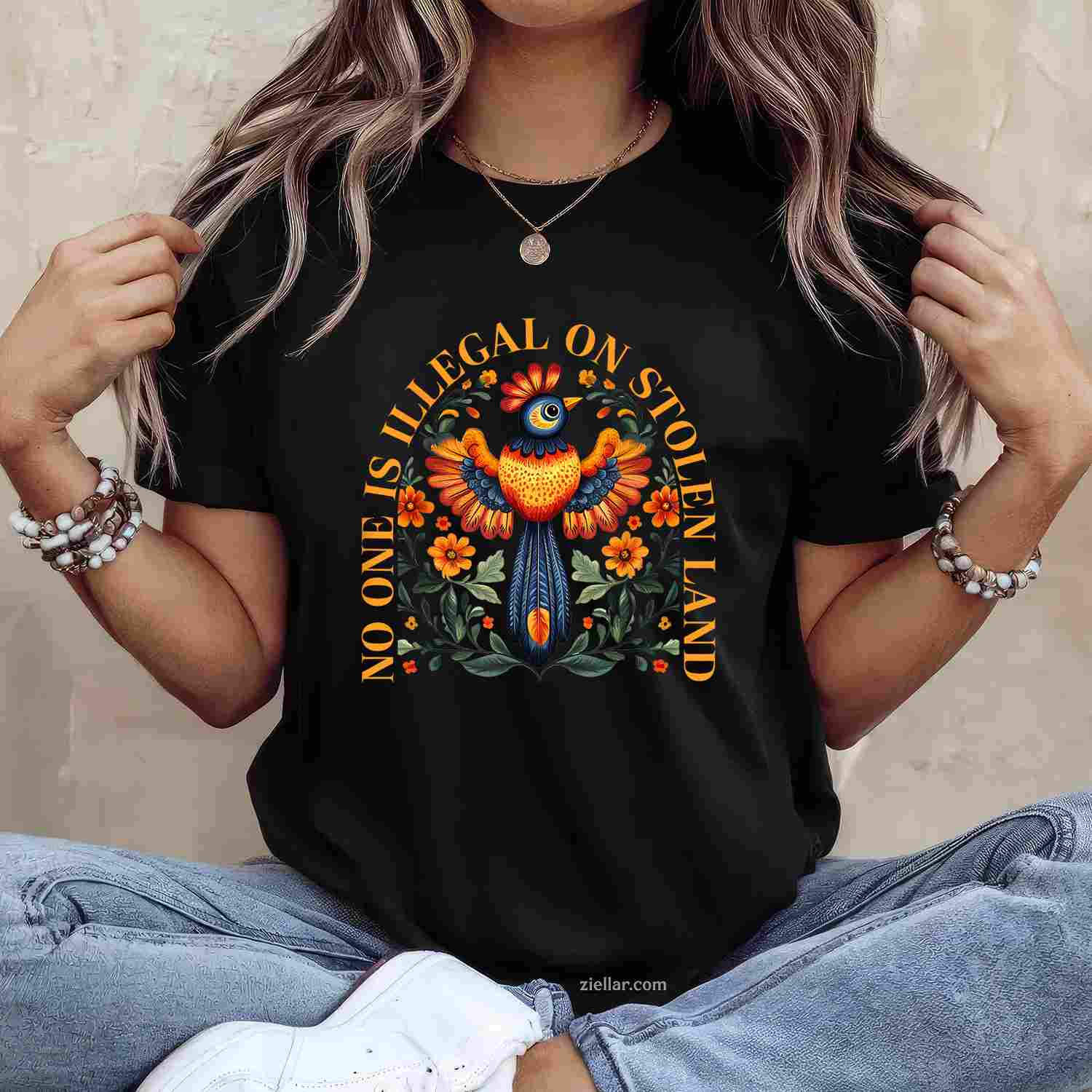 No One Is Illegal On Stolen Land, Native Americans Vintage T-Shirt And Tee For Adults