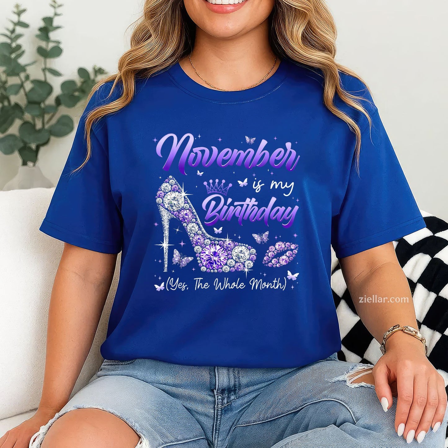 November Girl Birthday Tee and T-Shirt, Whole Month Party Celebration T-Shirt Gift for Women Adults