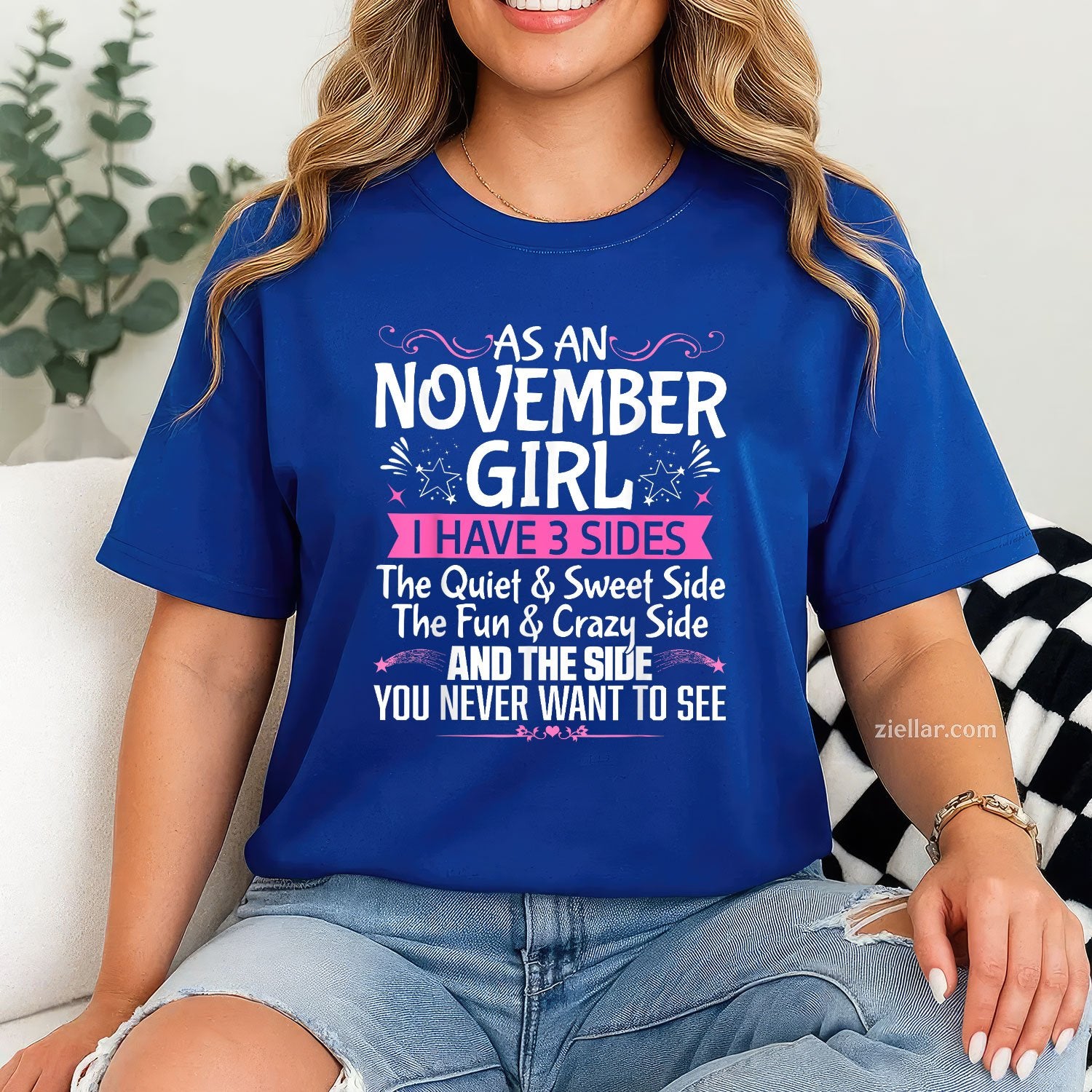 November Queen Tee and T-Shirt, Cute November Girl Birthday T-Shirt Gift for Women Adults
