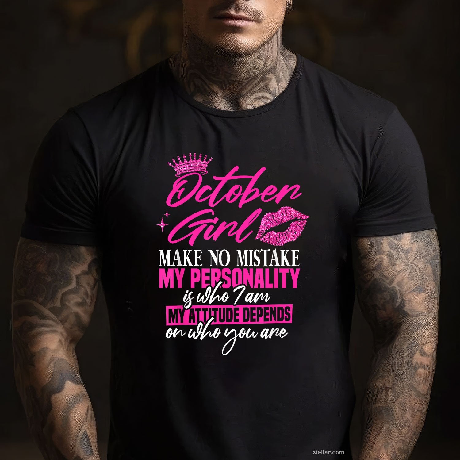 October Birthday Tee and T-Shirt for Women Adults, Gift T-Shirt for October Born Ladies