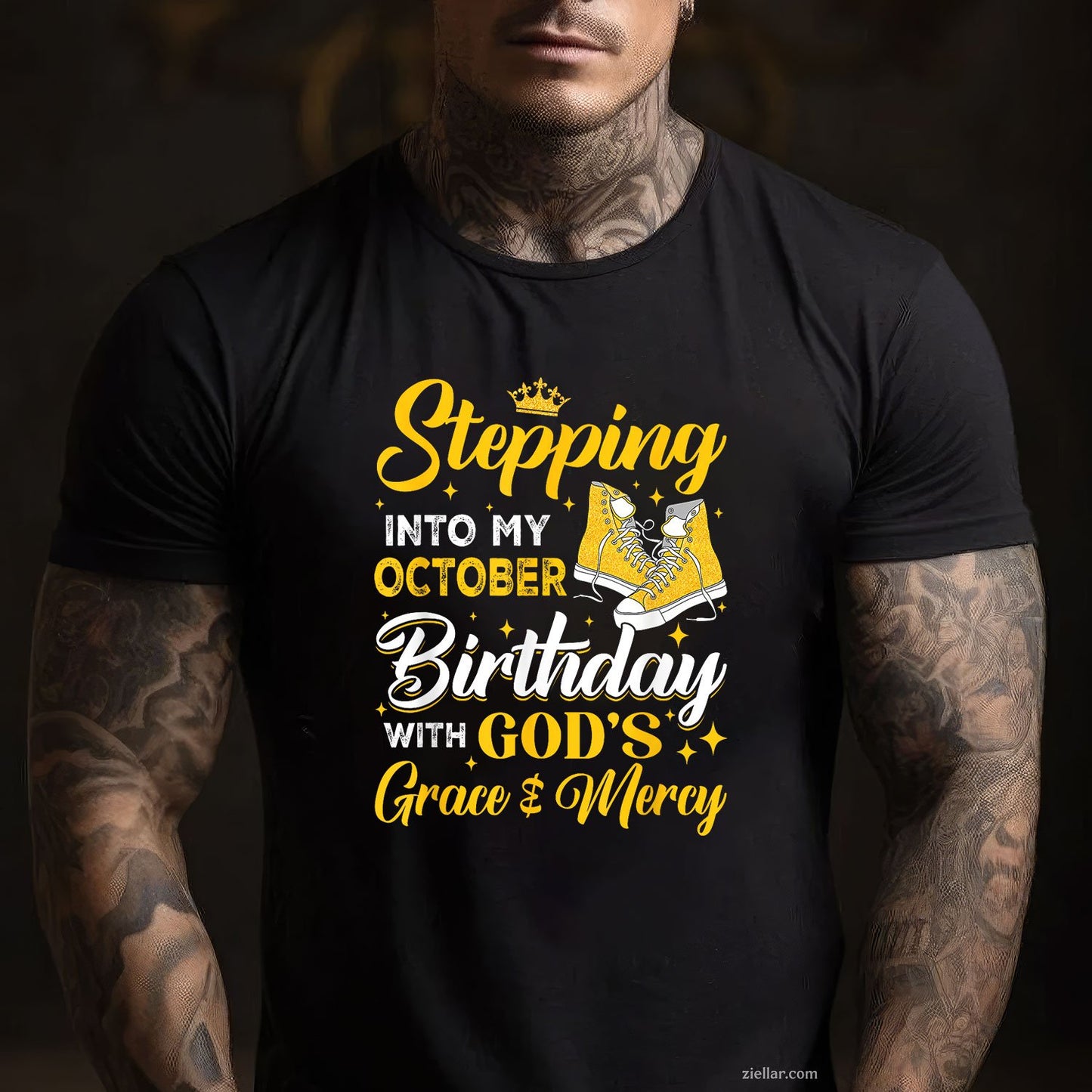 October Birthday Grace Tee and T-Shirt, Inspirational God's Mercy T-Shirt Gift for Adults
