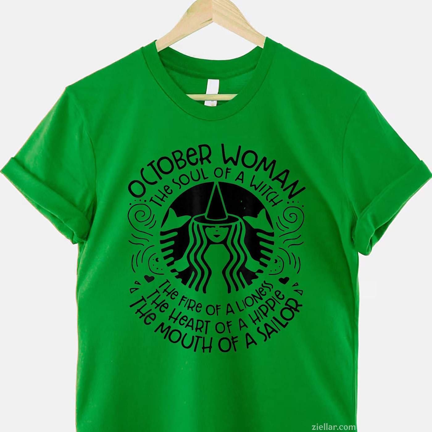October Woman The Soul Of A Witch Funny Birthday October T-Shirt and Tee for Adults Men Women Unisex