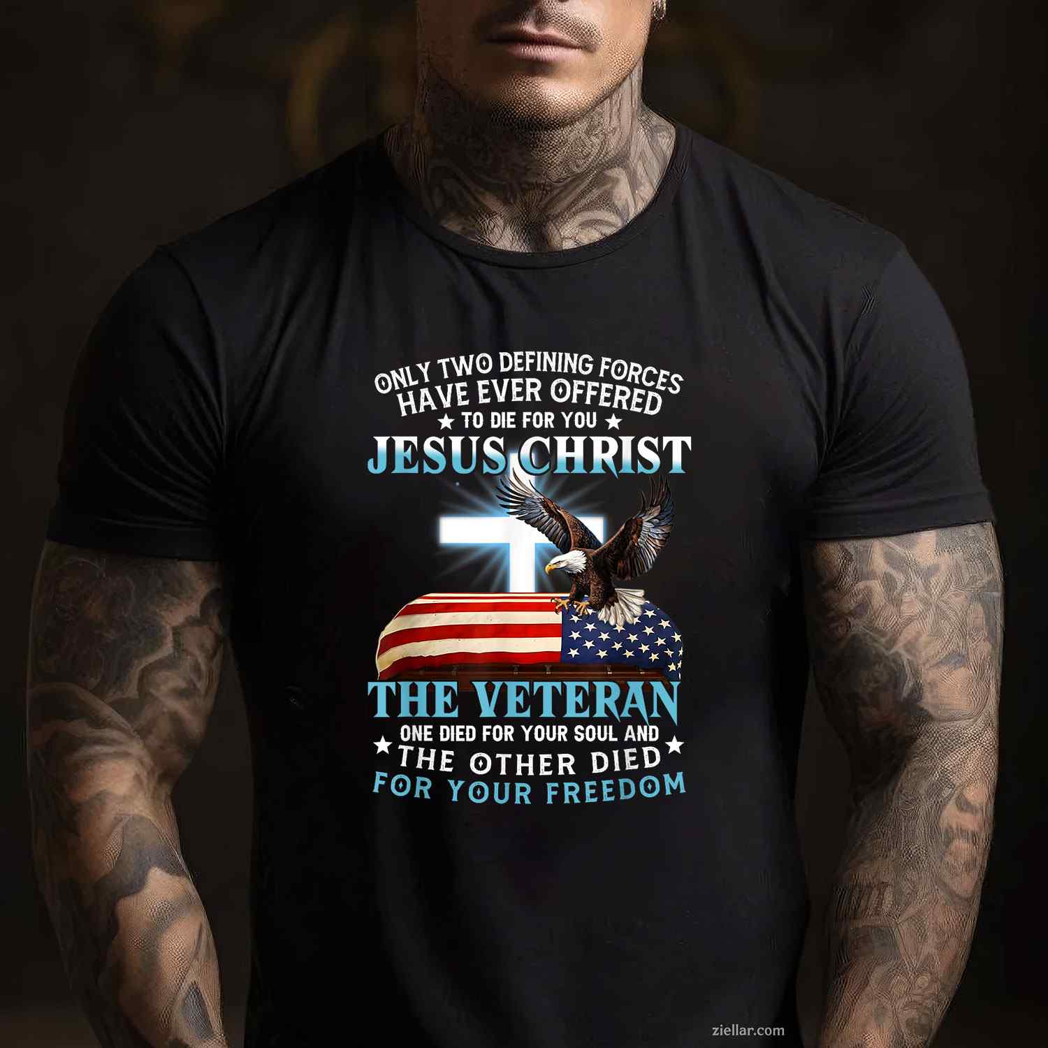 Only Two Defining Forces Jesus Christ Veteran One Died T-Shirt And Tee