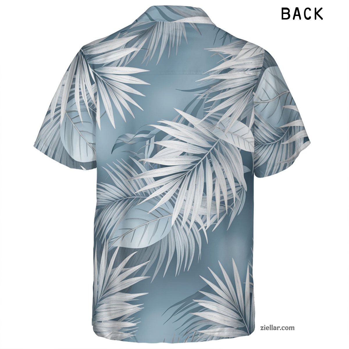 Palm Leaf Hawaiian Shirt Tee for Men Women, Blue Aloha Short Sleeve Shirt