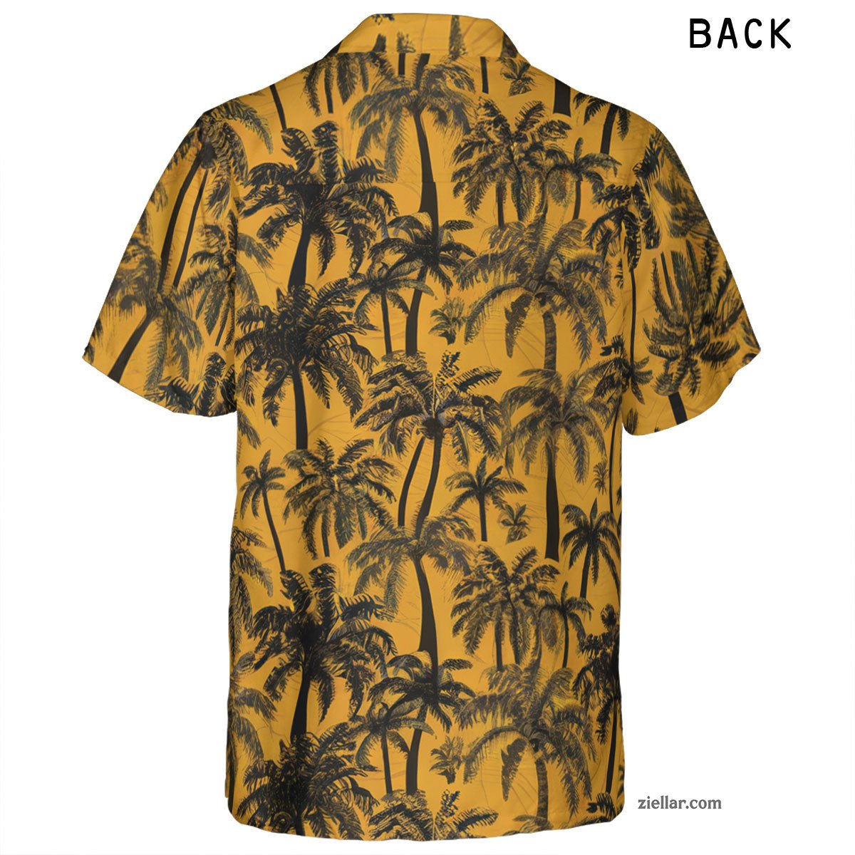 Palm Tree Hawaiian Shirt Tee, Vibrant Yellow Aloha Shirt for Adults
