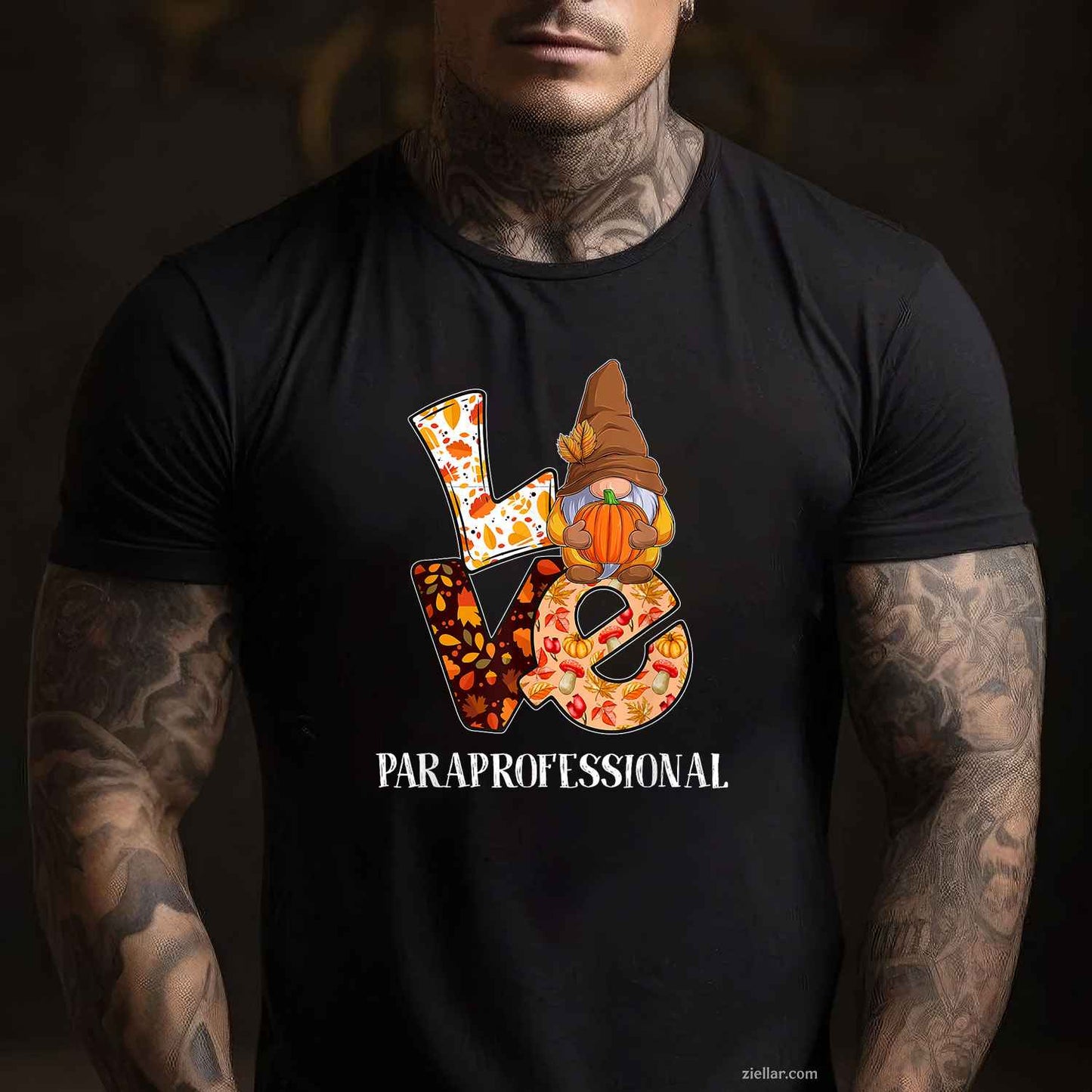 Paraprofessional Love Autumn Fall Gnome For Teachers T-Shirt and Tee for Adults Men Women Unisex for Men Women T-Shirt and Tee for Adults Men Women Unisex