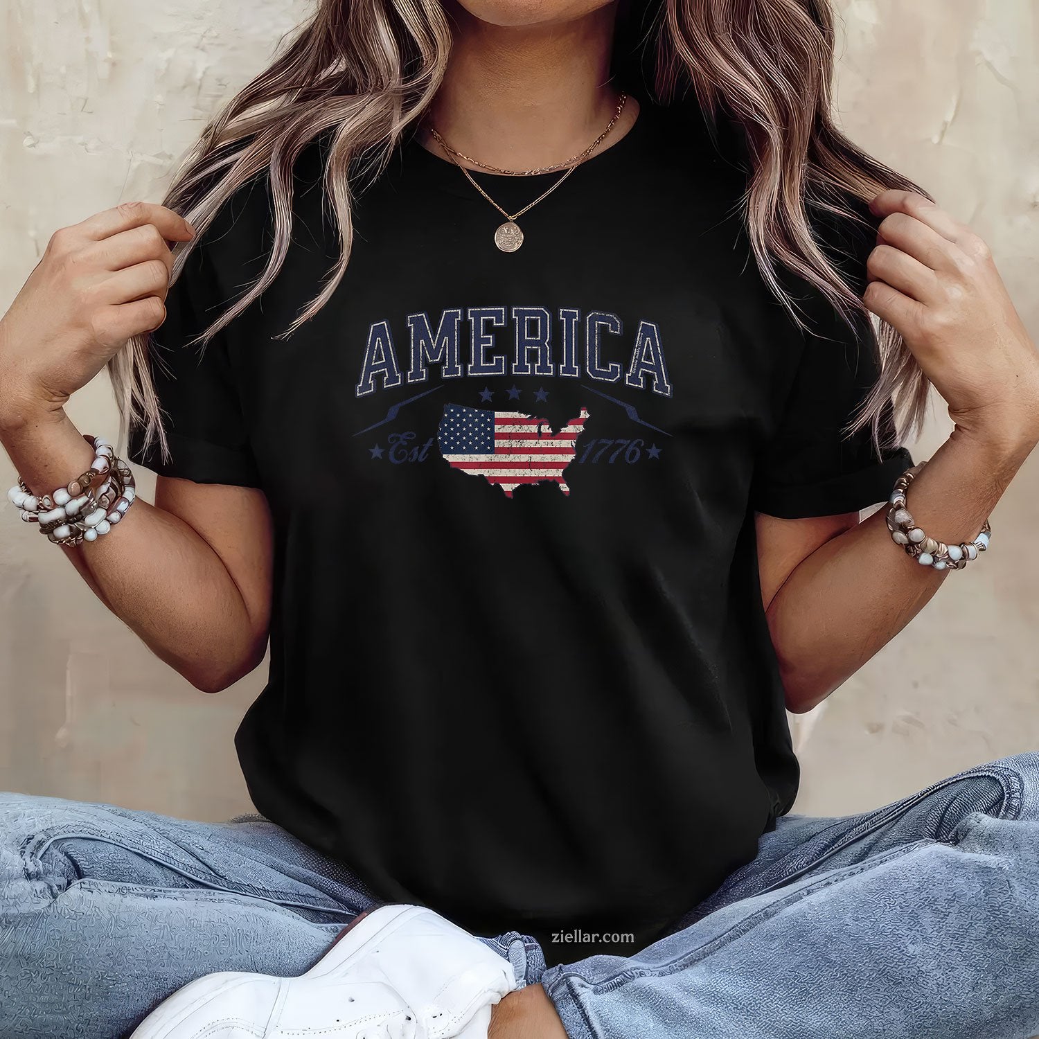 Patriotic American Flag USA Est