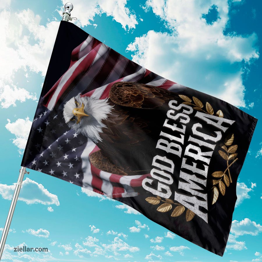 Patriotic Eagle Flag God Bless America Garden Yard Decor Banner USA Gift