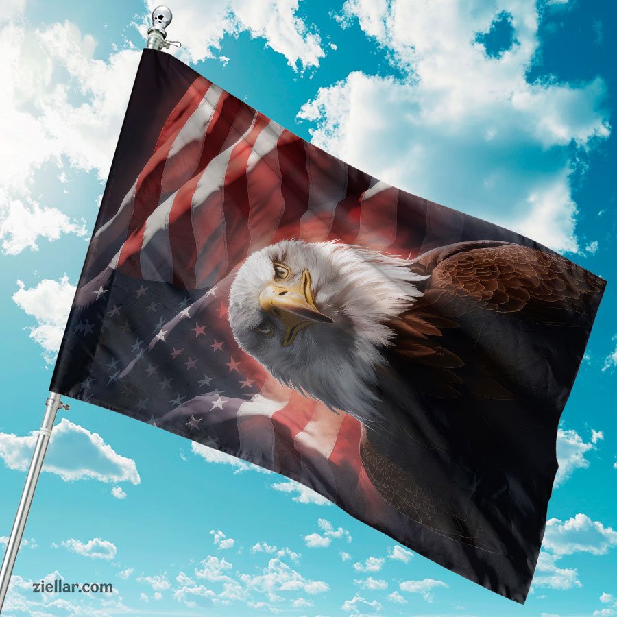 Patriotic Bald Eagle Flag USA Garden Yard Decor American Banner for Home