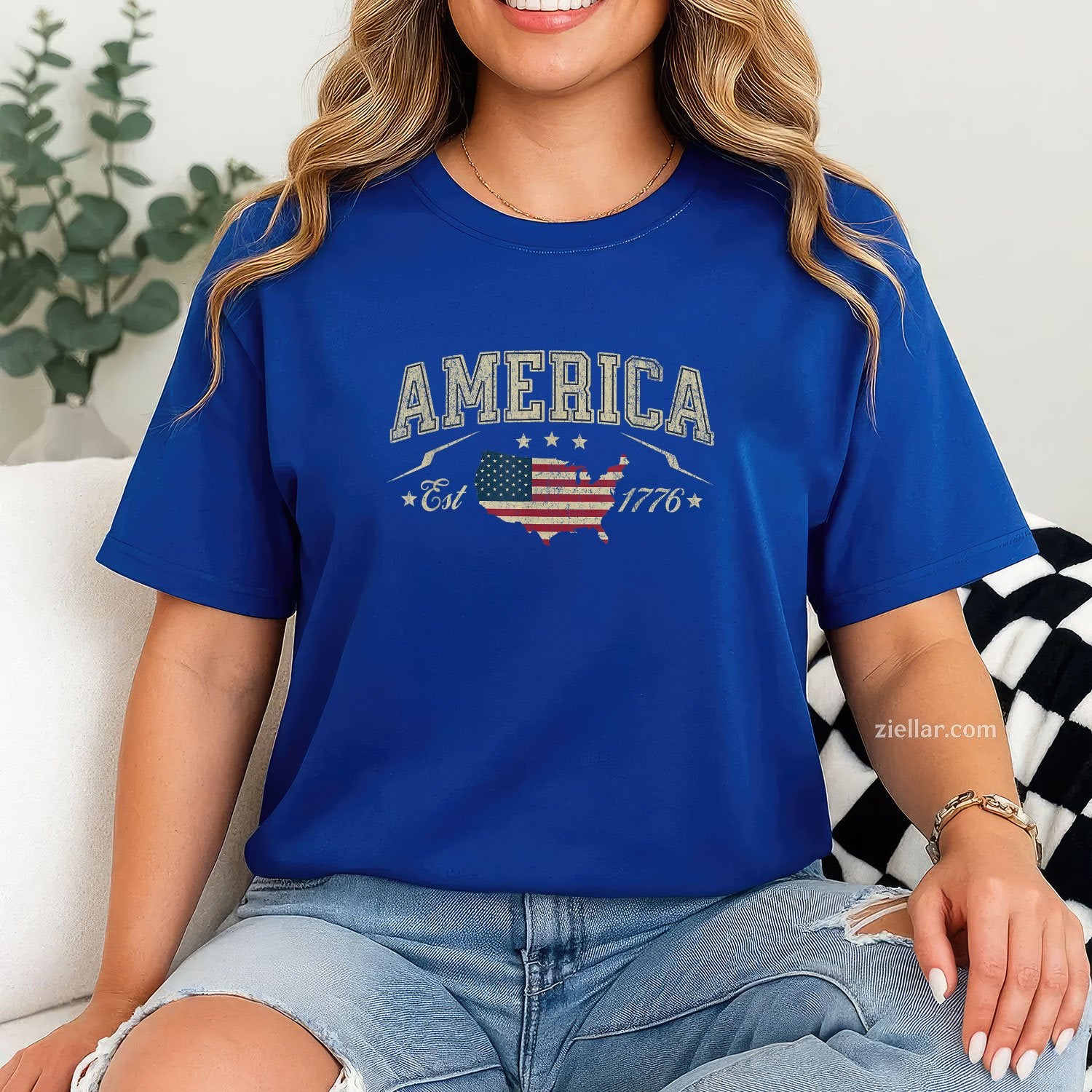 Patriotic American Flag USA Est 1776 4th