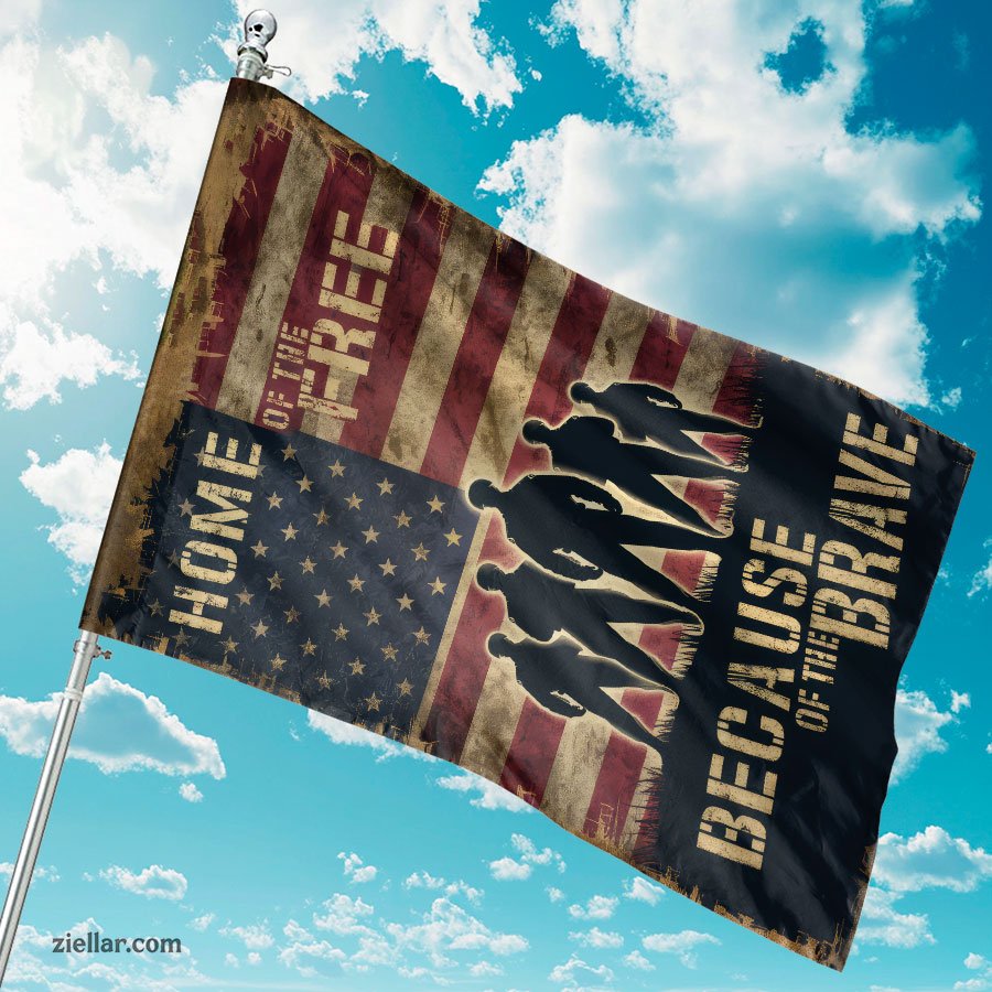 Patriotic House Flag Double Sided - USA Memorial Day 4th of July Outdoor Decor
