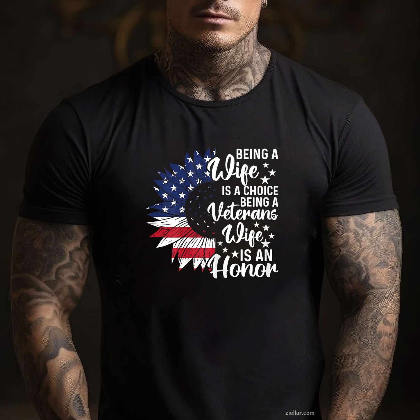 Patriotic Veterans Day Being A Veterans Wife Is An Honor T-Shirt And Tee For Women