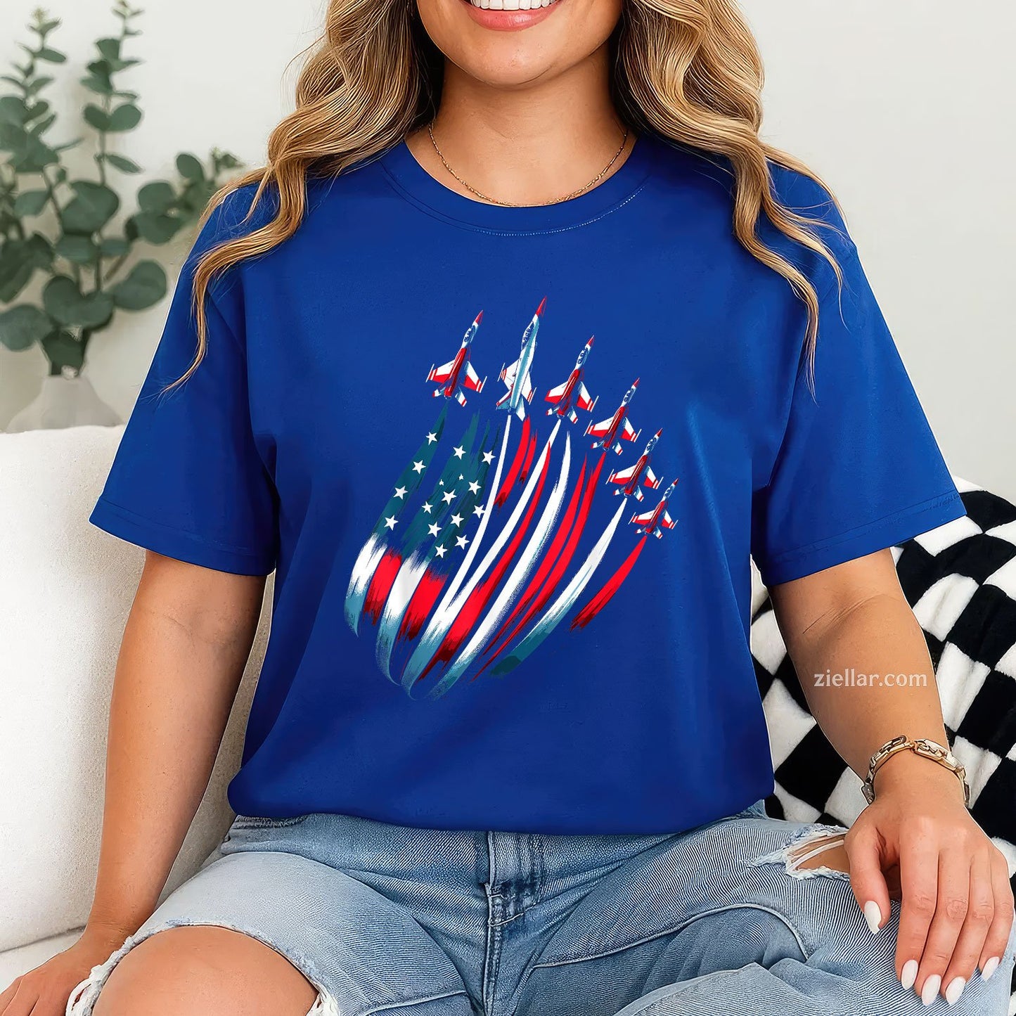 Patriotic USA Flag Fighter Jets 4th
