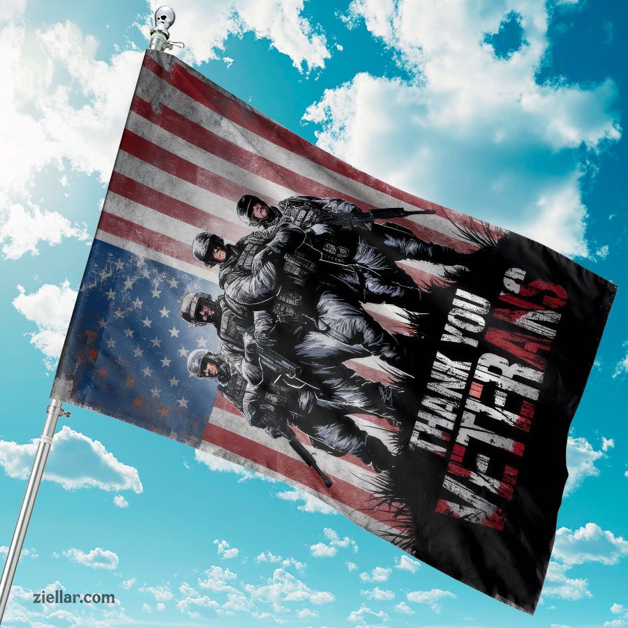 Patriotic Garden Flag - Veterans Day Yard Decoration, Printed on Both Sides