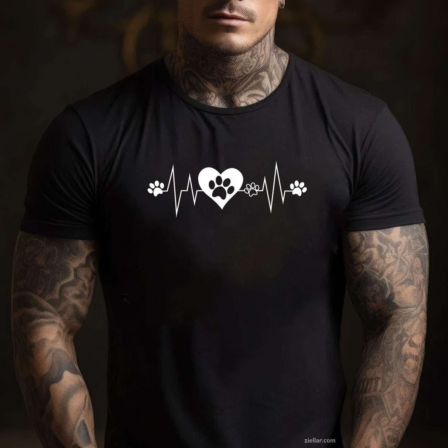 Paw Print Heartbeat Veterinarian T-Shirt, Vet Tech Funny Pulse Gift Vintage Graphic Tee For Adults