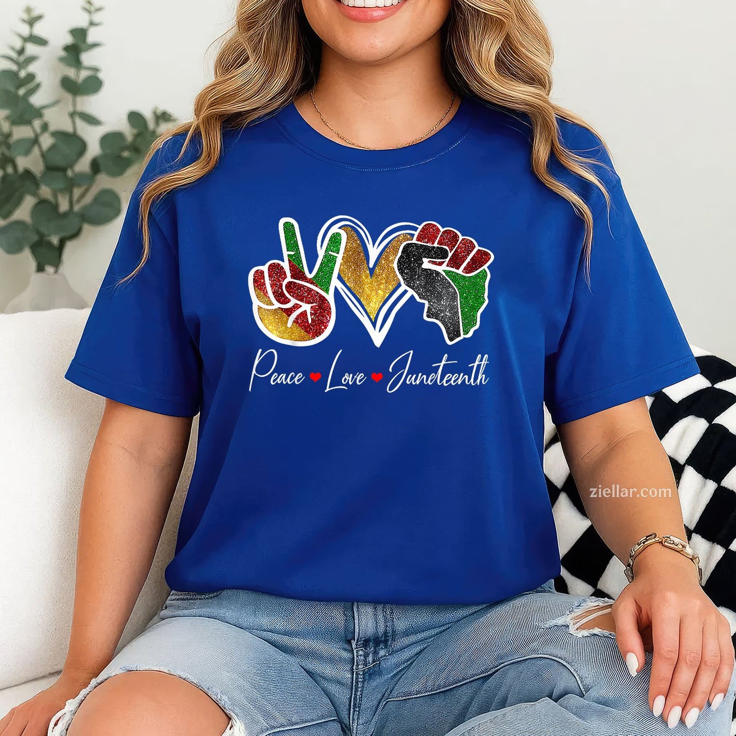Peace Love Juneteenth Black Pride Freedom 4th Of July TShirt
