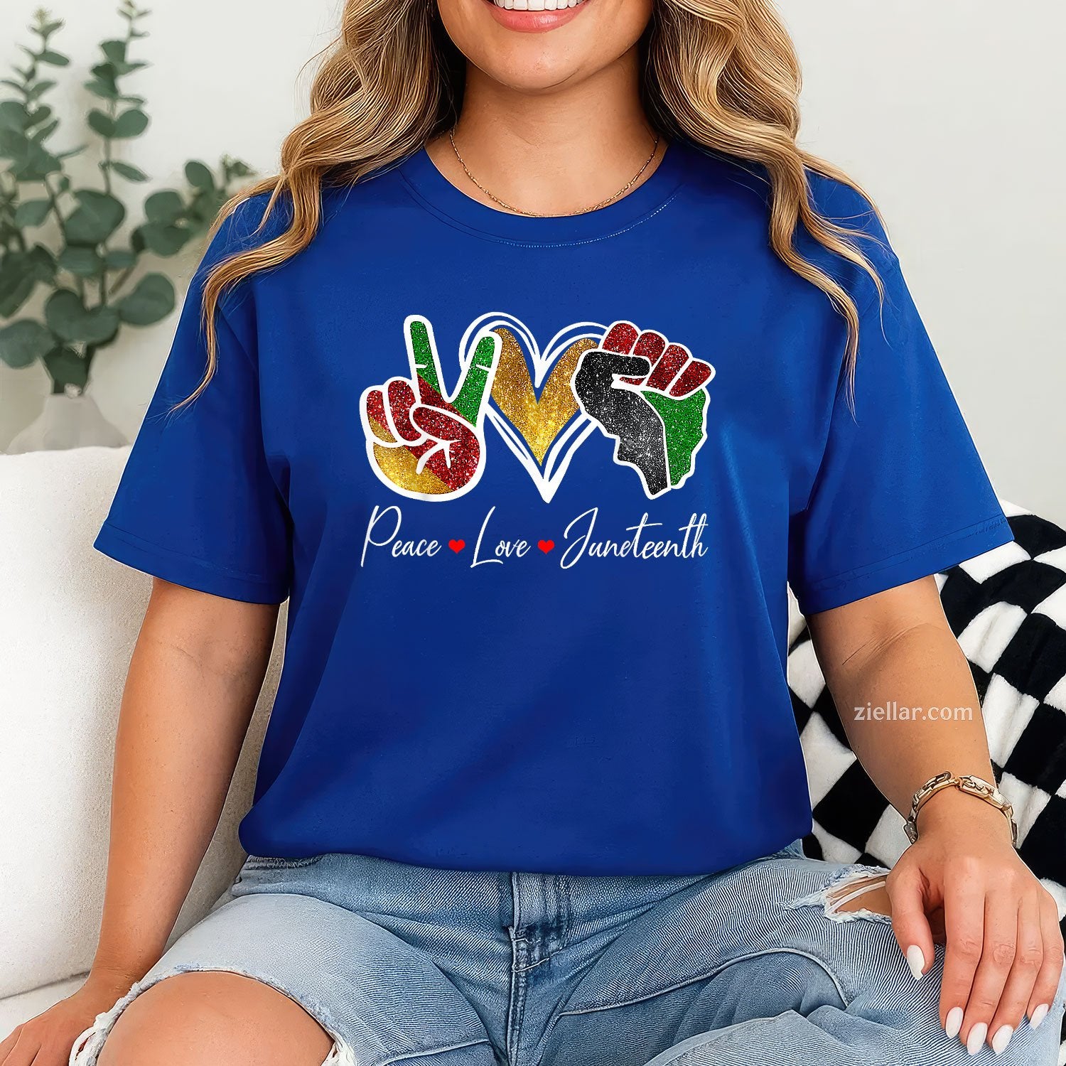 Peace Love Juneteenth Black Pride Freedom 4th Of July TShirt