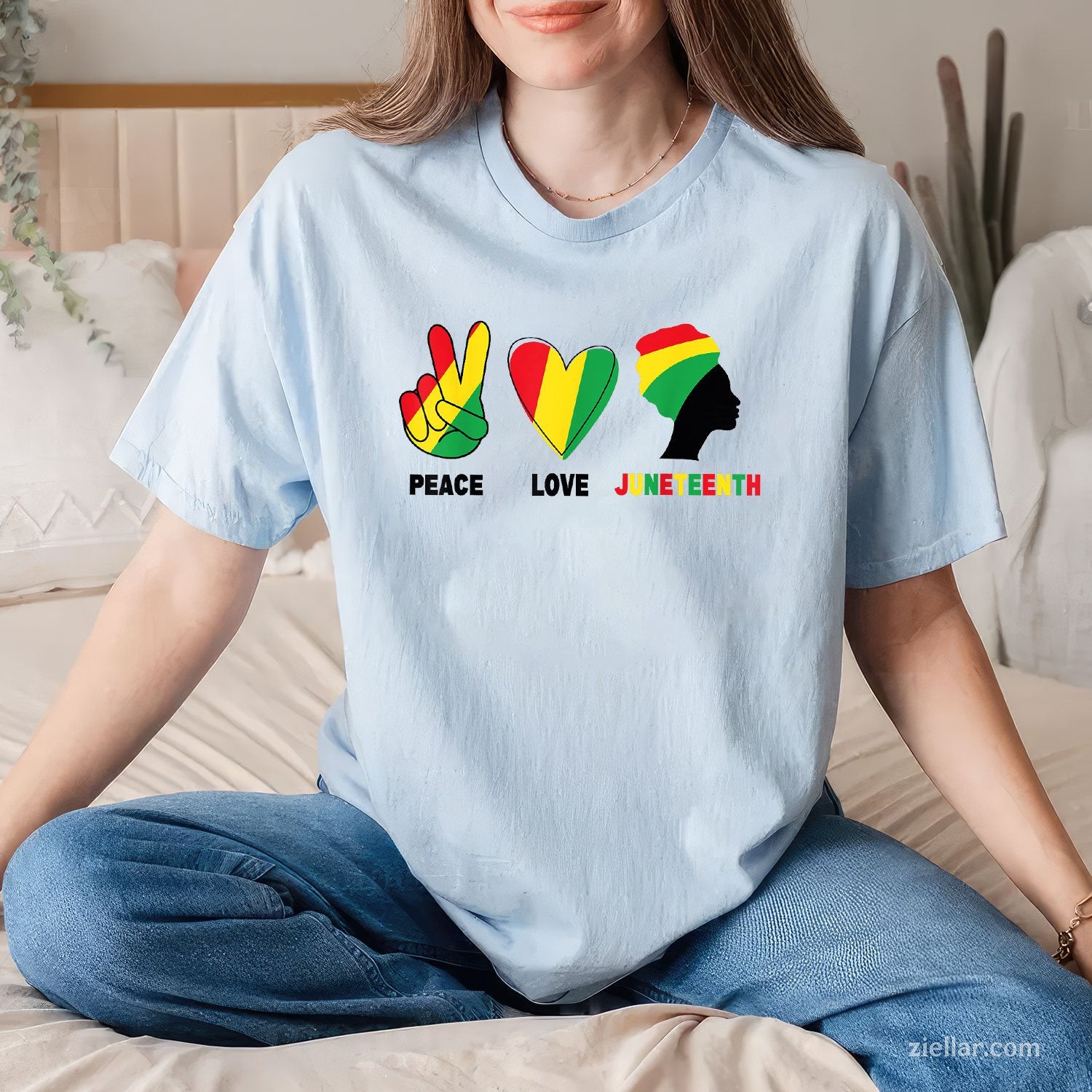 Peace Love Juneteenth TShirt Unisex Adult TShirt And
