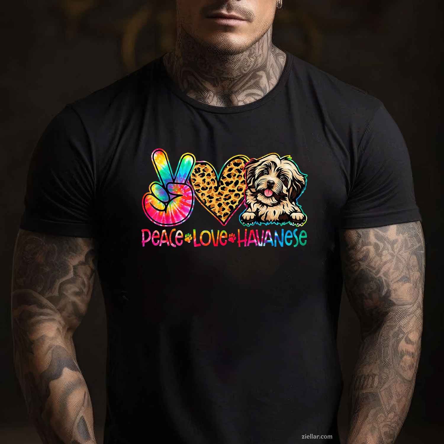 Peace Love Havanese Tie Dye Dog Lover T-Shirt, Vintage Graphic Tee For Men Women Adults