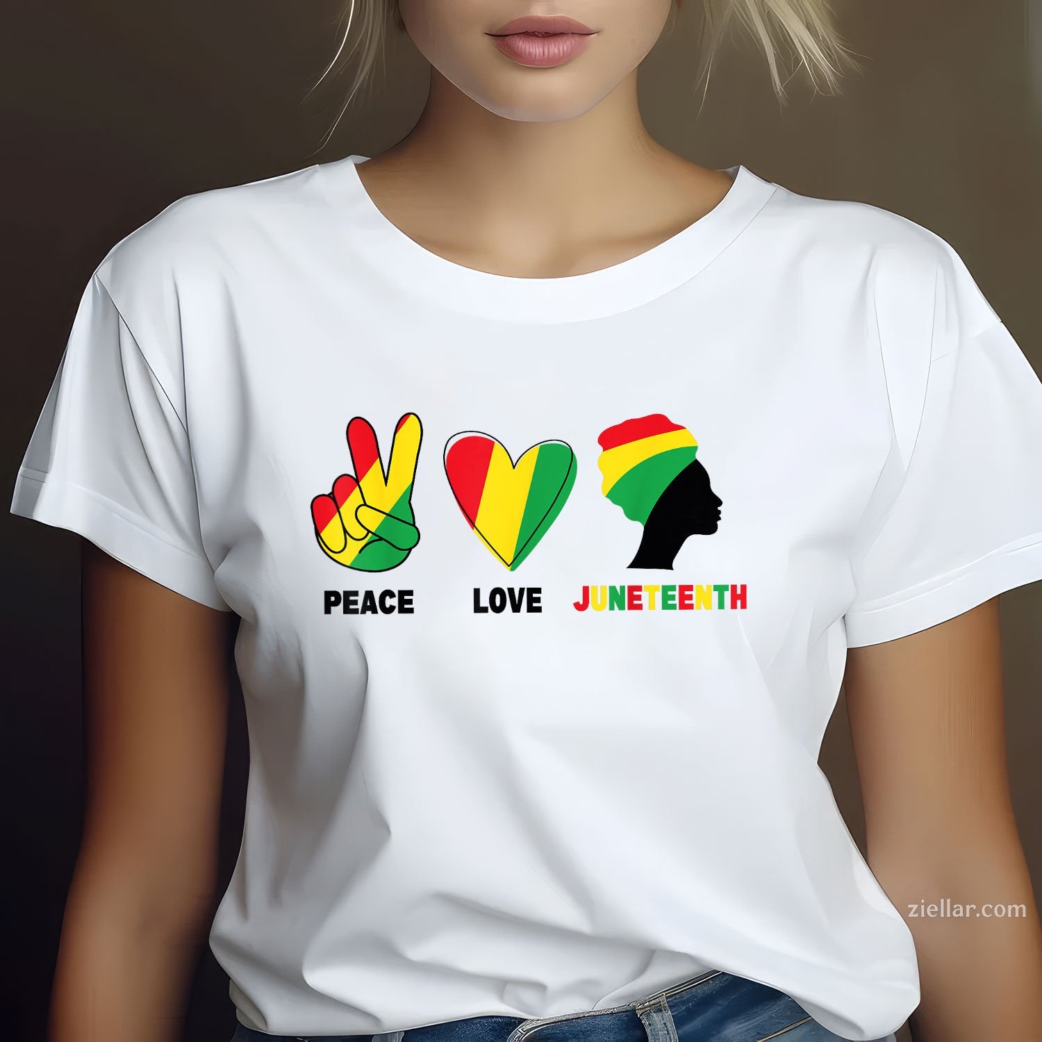 Peace Love Juneteenth TShirt Unisex Adult TShirt And