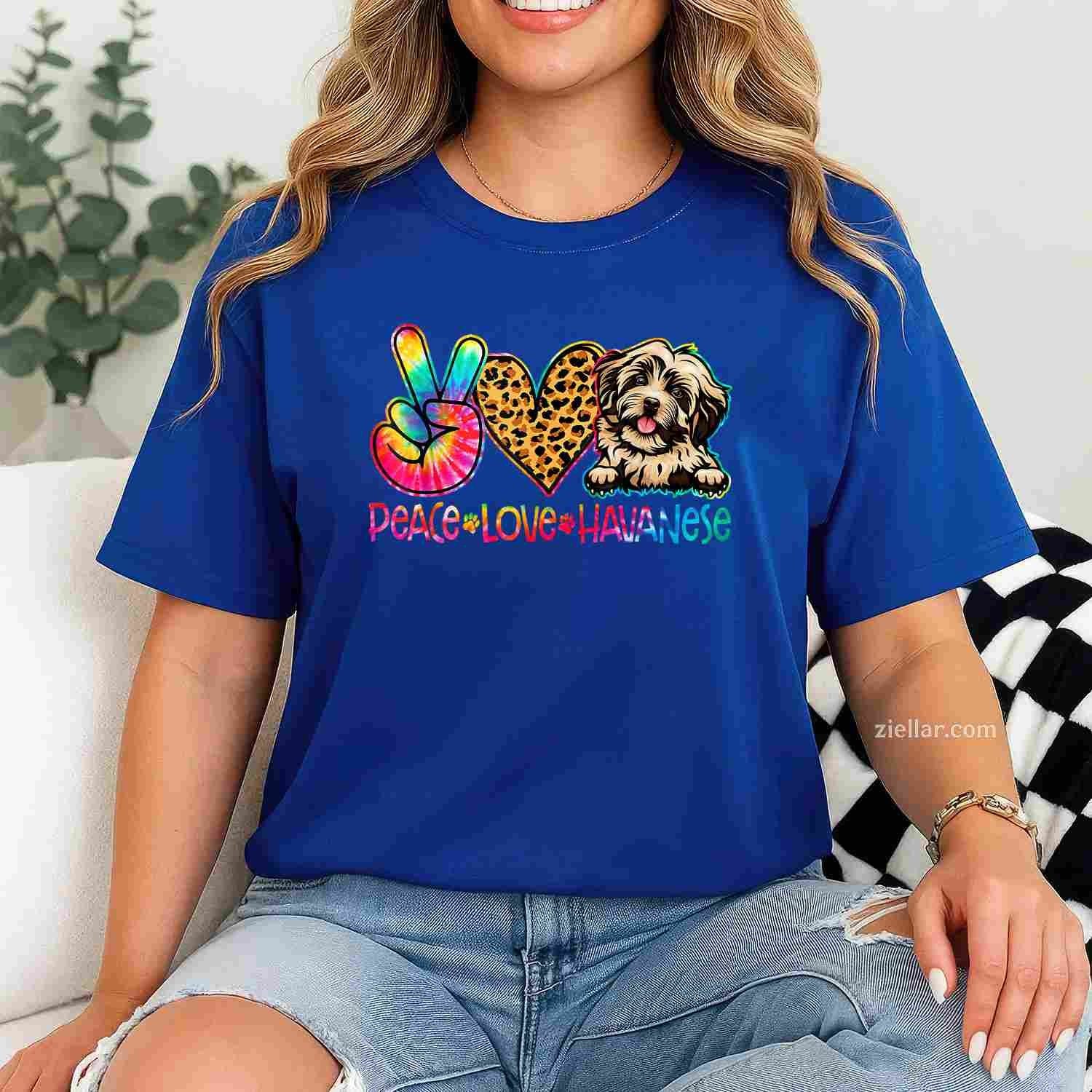 Peace Love Havanese Tie Dye Dog Lover T-Shirt, Vintage Graphic Tee For Men Women Adults