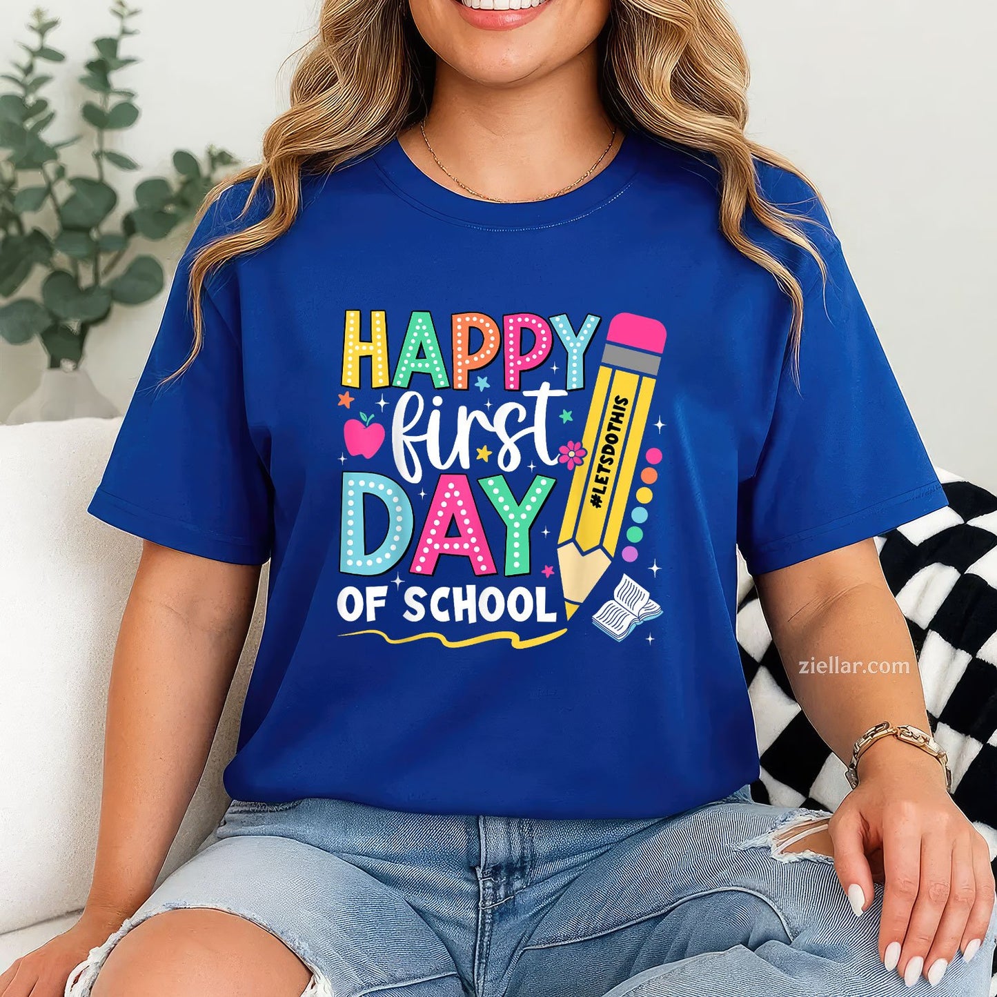 Pencil Teacher First Day Tee and T-Shirt, Happy Back to School T-Shirt for Adults