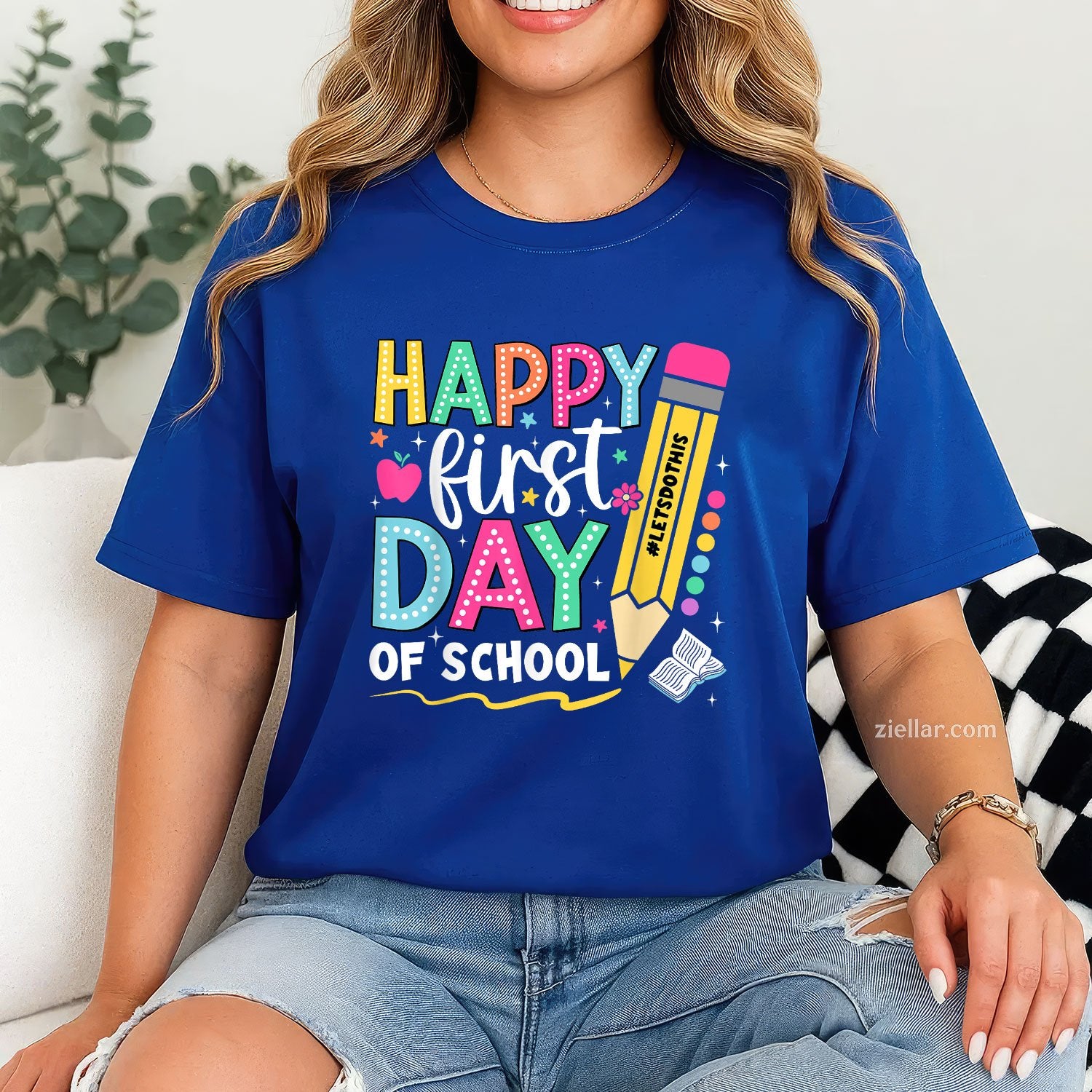 Pencil Teacher First Day Tee and T-Shirt, Happy Back to School T-Shirt for Adults
