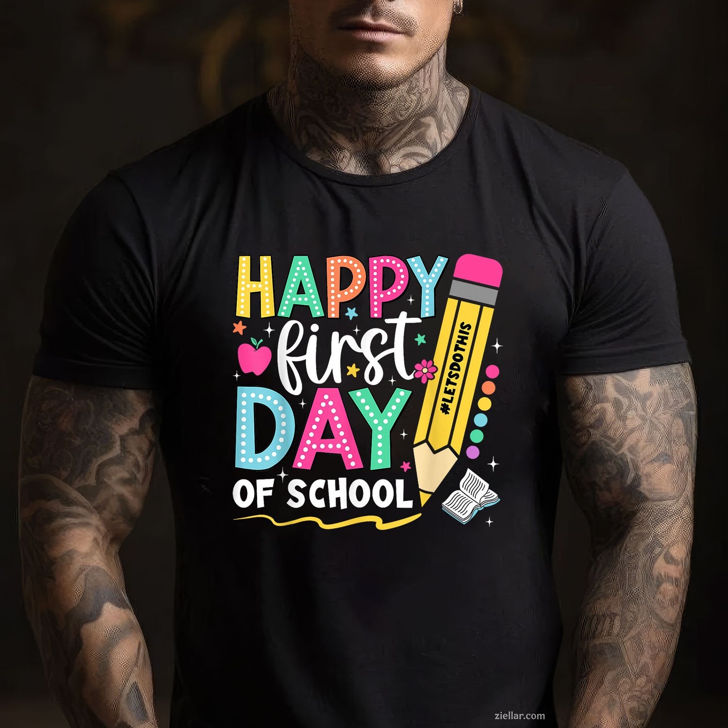 Pencil Teacher First Day Tee and T-Shirt, Happy Back to School T-Shirt for Adults