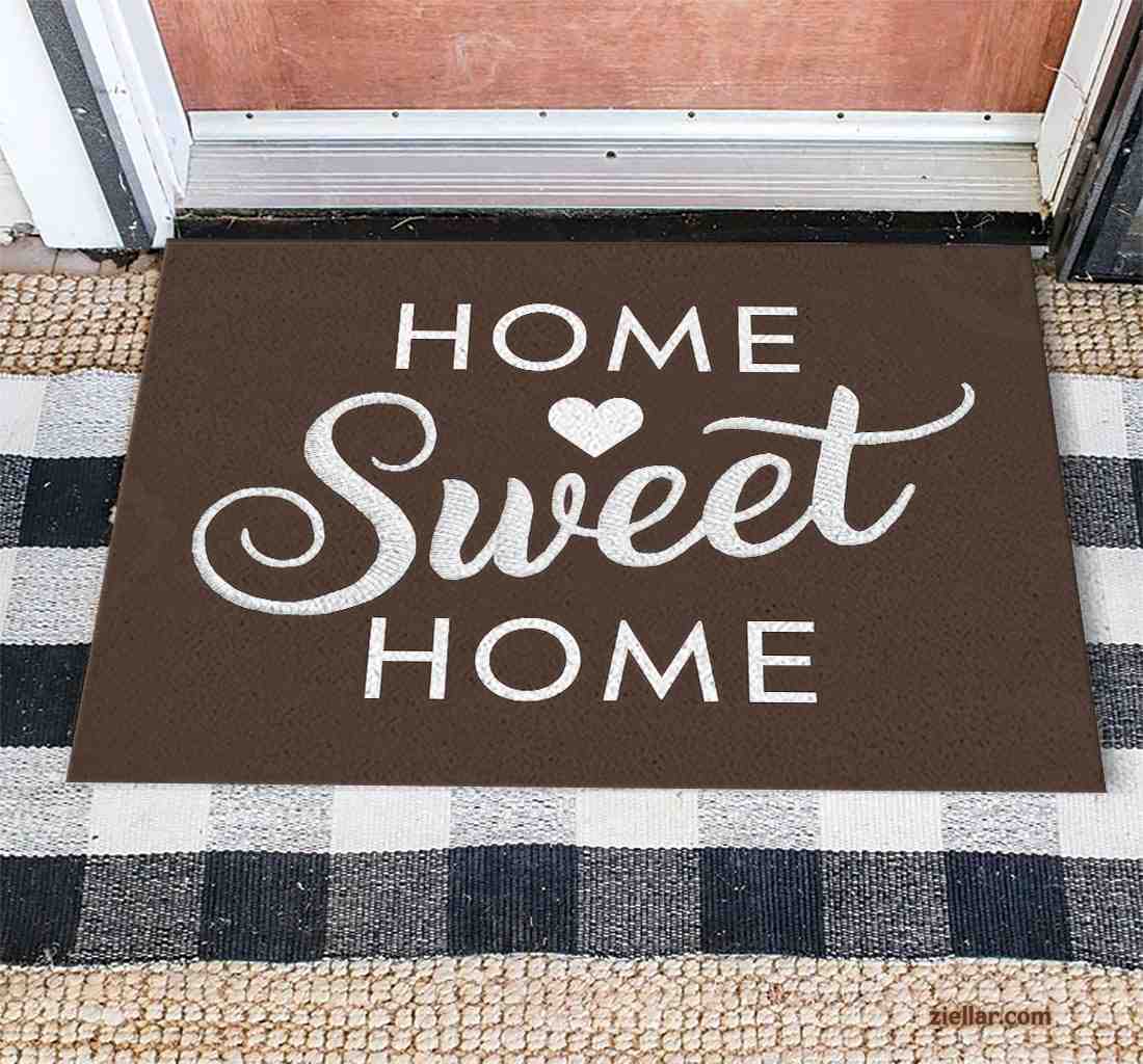 Personalized Rustic Doormat, Cozy Home Sweet Home Style, Unique Entry Decor