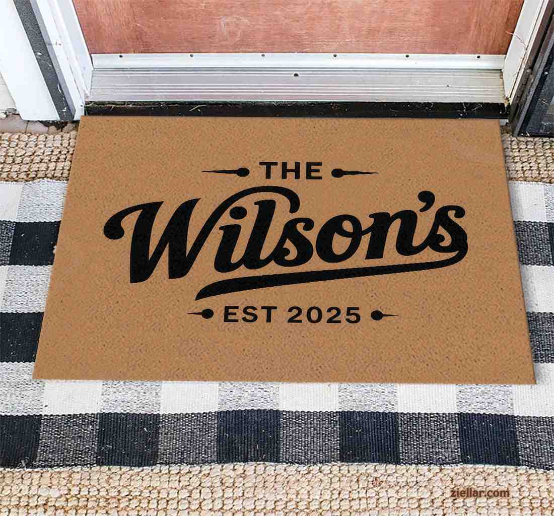 Personalized Family Name Doormat - Custom Last Name Rug for Home Entryway