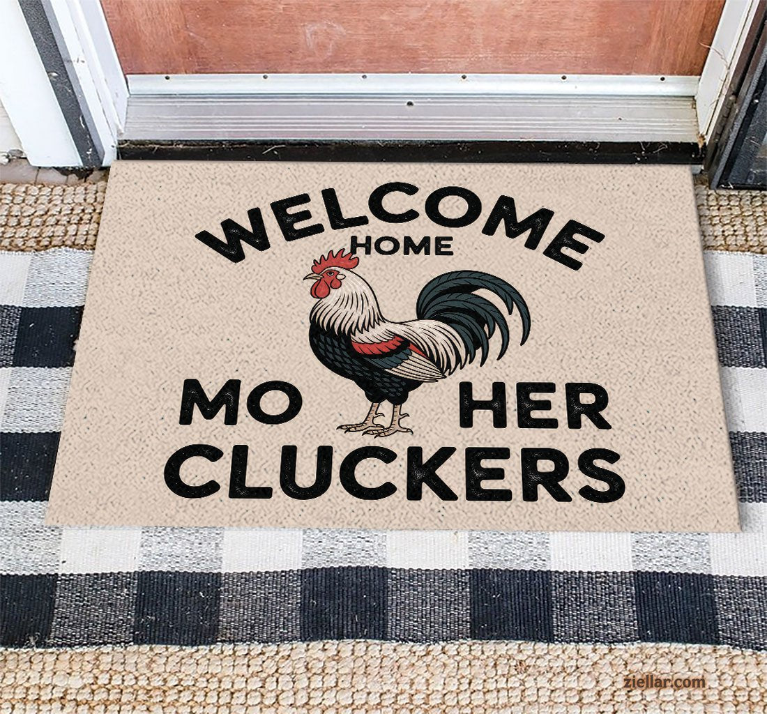 Personalized Funny Rooster Welcome Home Doormat Custom Rug for Door Decor