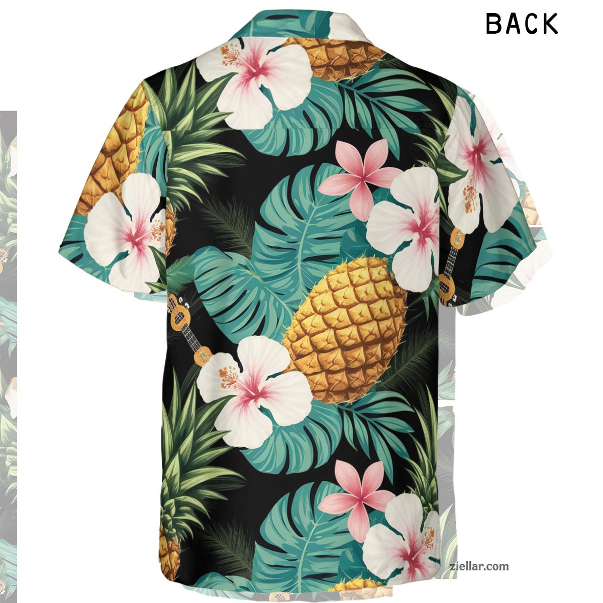 Pineapple and White Hibiscus Floral Seamless Pattern Hawaiian Shirts Gifts – Eye-Catching Vacation Ready Shirt