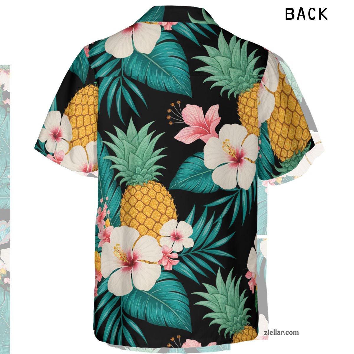 Pineapple White Hibiscus Floral Seamless Pattern Hawaiian Shirts Vacation Gifts – Tropical Vibes for Men and Women