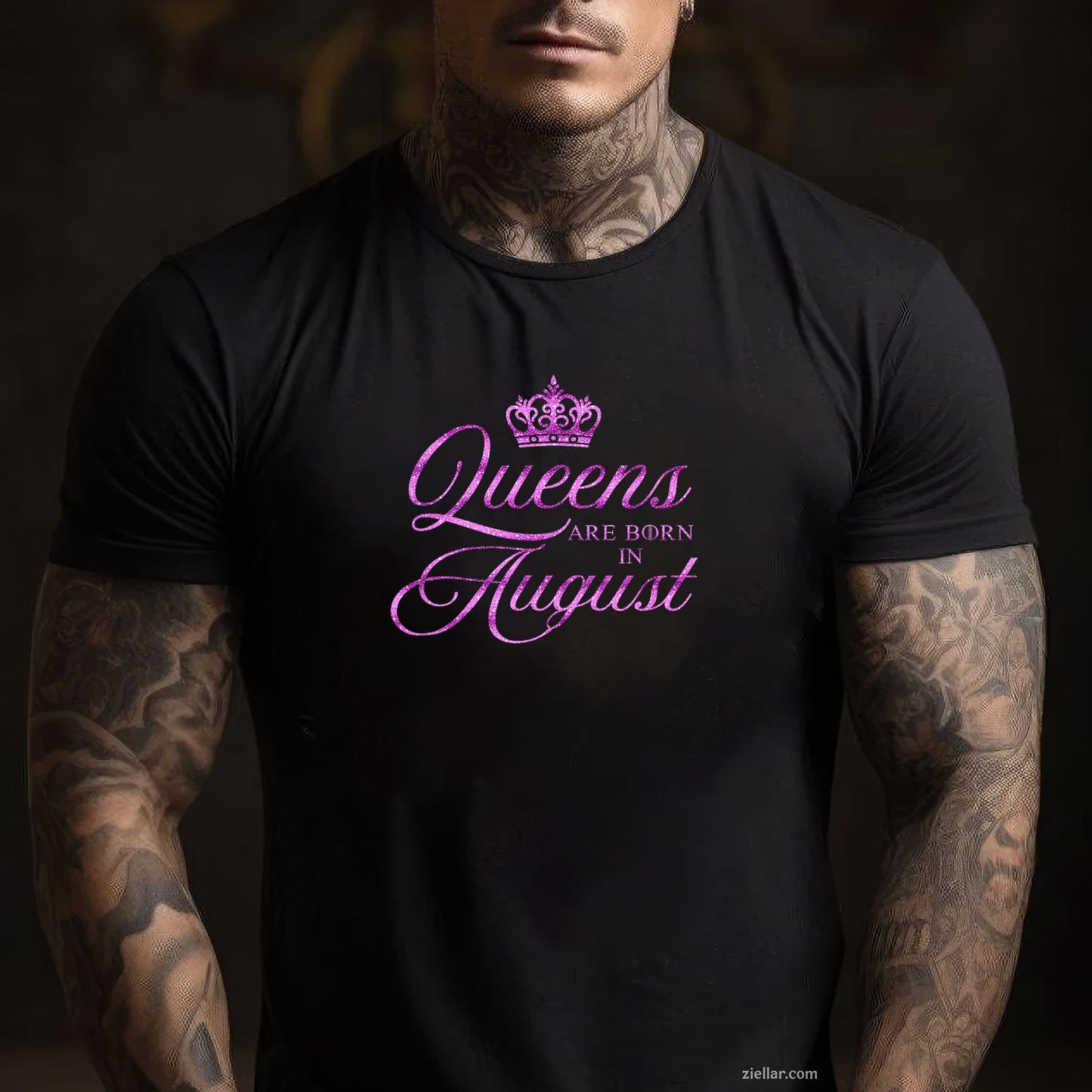 Pink Leo Queen Tee and T-Shirt, Funny August Birthday T-Shirt Gift for Women Adults