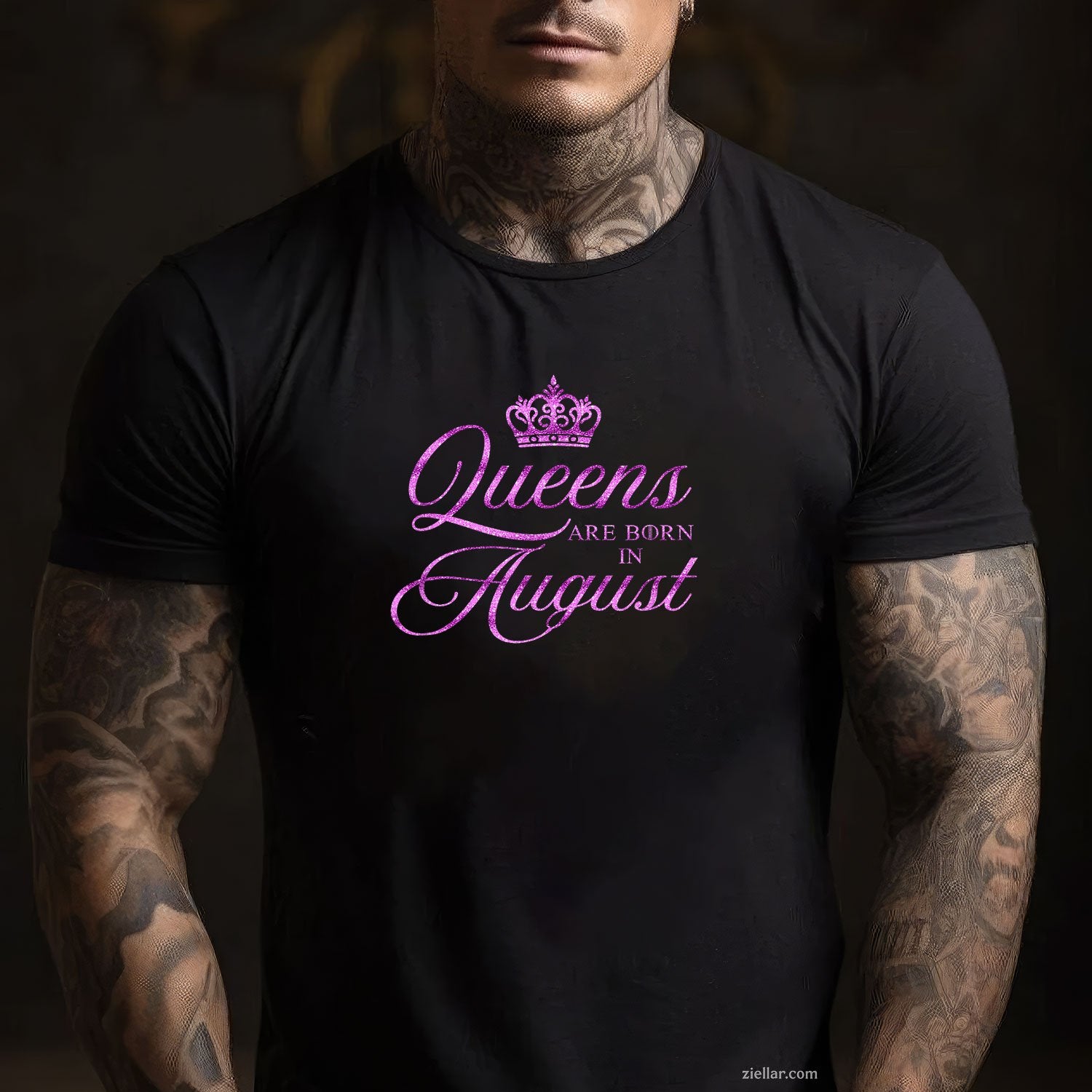 Pink Leo Queen Tee and T-Shirt, Funny August Birthday T-Shirt Gift for Women Adults