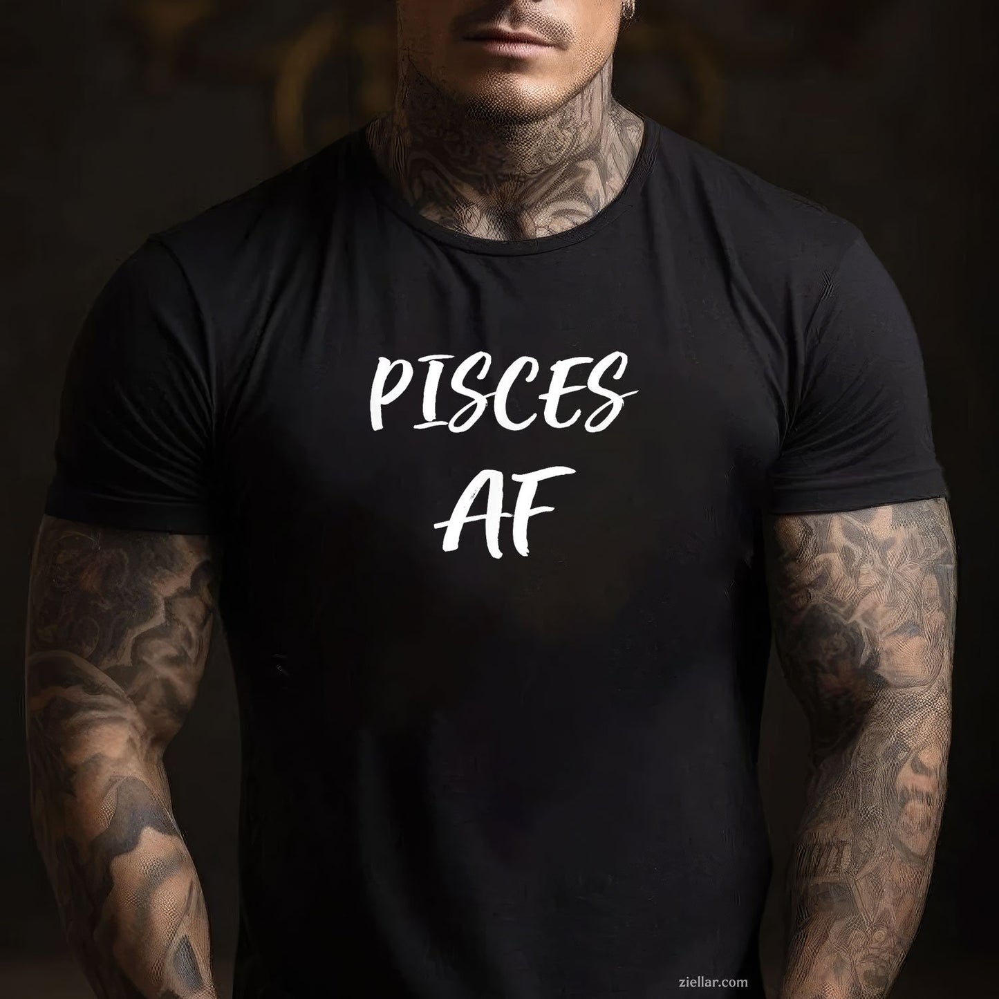 Pisces AF Birthday Tee and T-Shirt, Funny February March Zodiac Gift T-Shirt for Adults