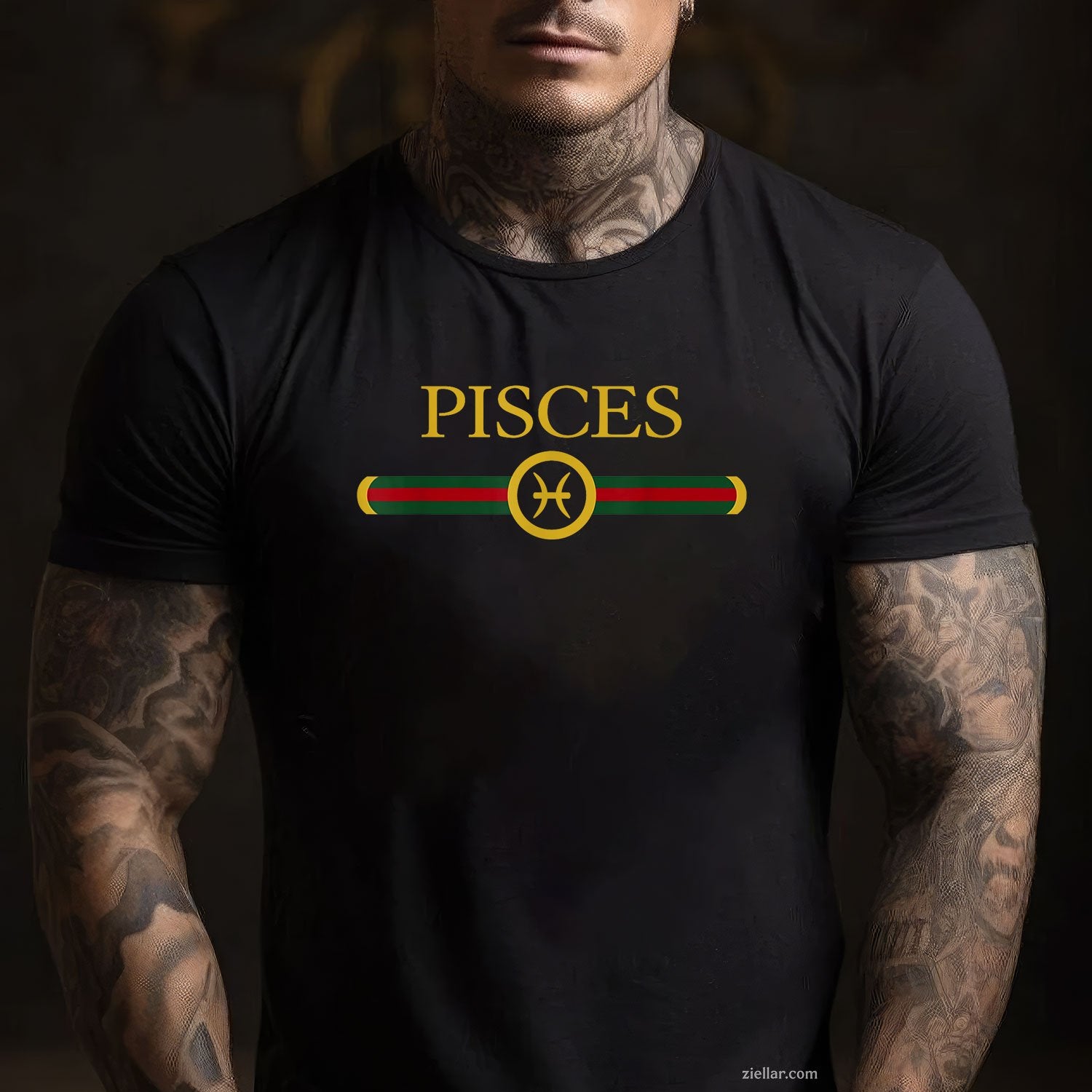 Pisces Zodiac Tee and T-Shirt, February March Birthday Graphic T-Shirt for Adults