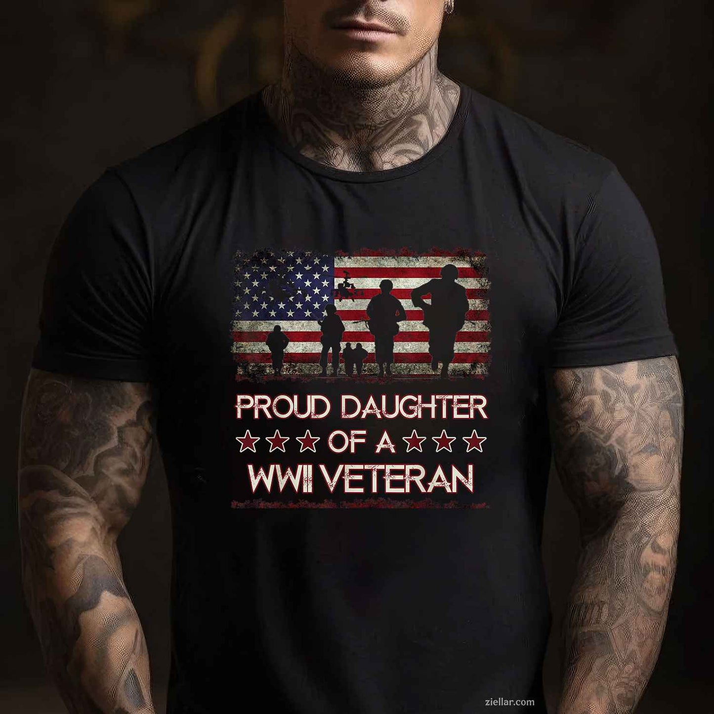 Proud Daughter Of A Wwii Veteran T-Shirts, World War 2 Vet T-Shirt And Tee For Women