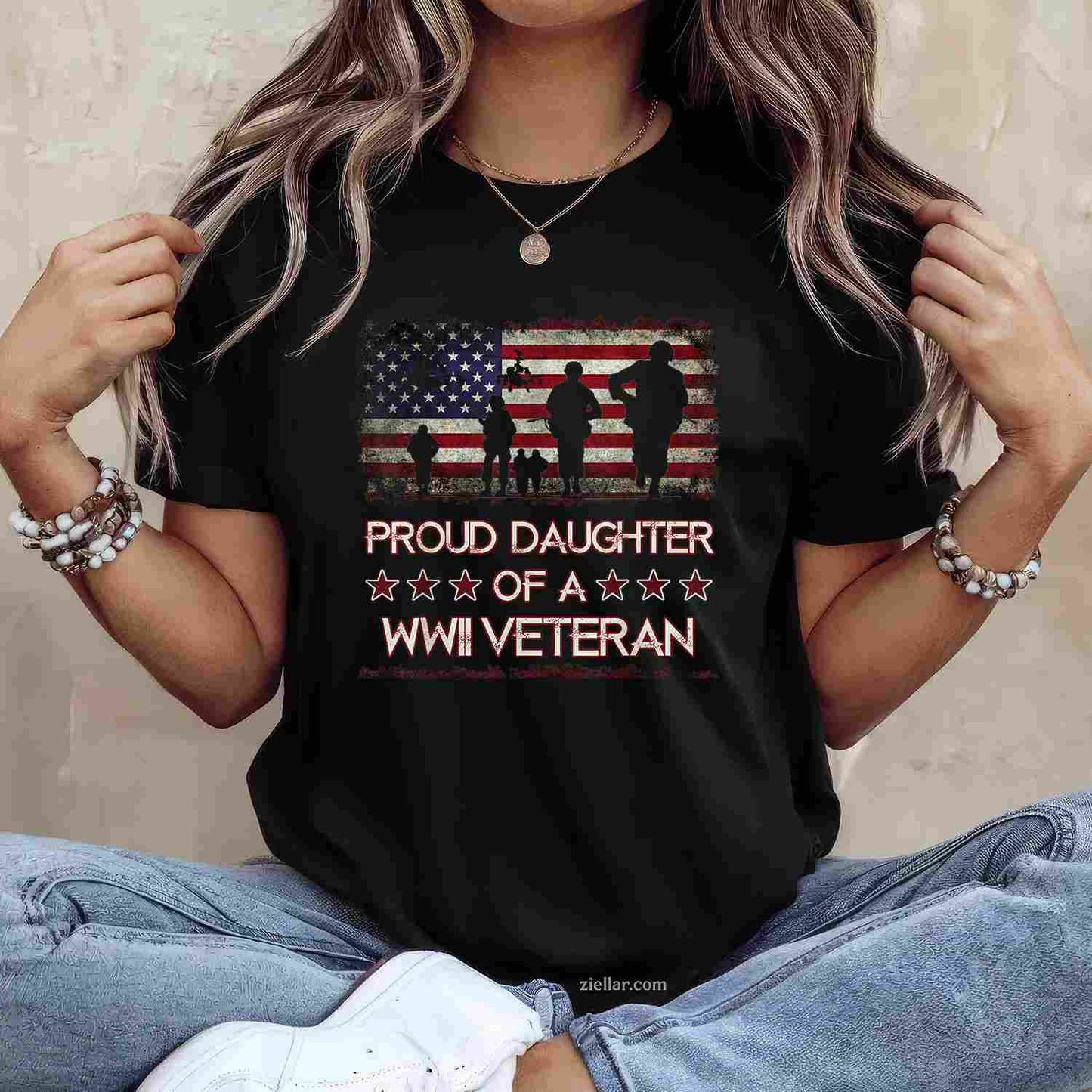 Proud Daughter Of A Wwii Veteran T-Shirts, World War 2 Vet T-Shirt And Tee For Women