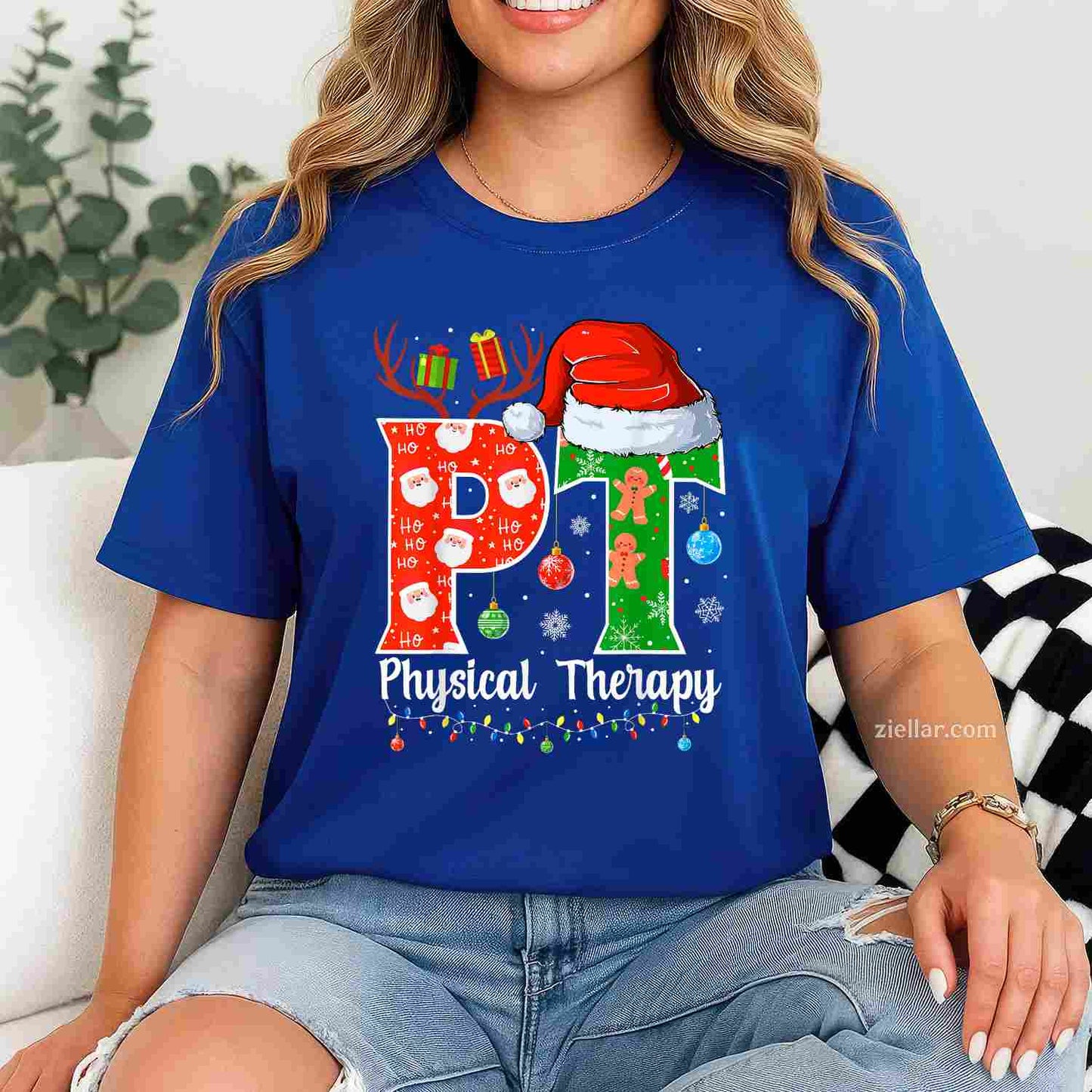 Pt Christmas Physical Therapy Christmas Pt Xmas T-Shirt, A Funny Physical Therapy Christmas Pt Tee For Adults