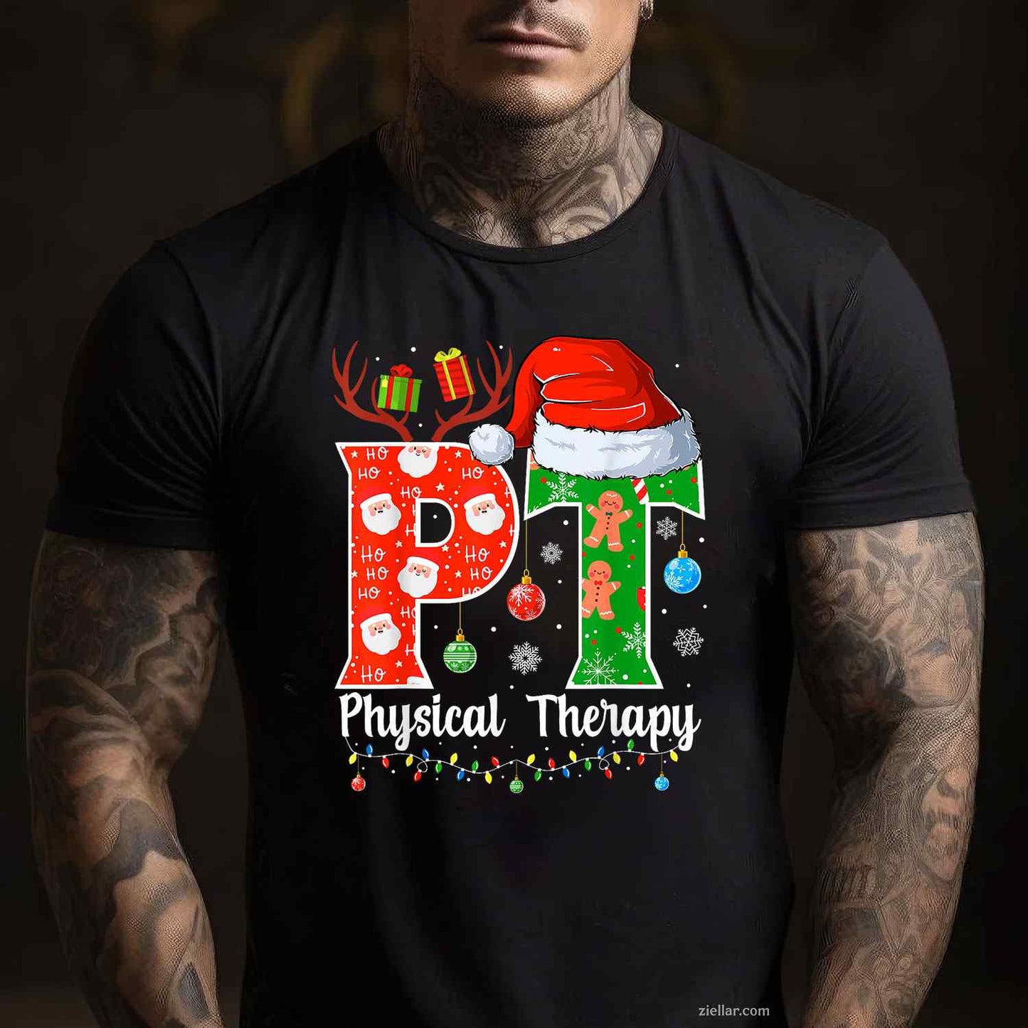 Pt Christmas Physical Therapy Christmas Pt Xmas T-Shirt, A Funny Physical Therapy Christmas Pt Tee For Adults