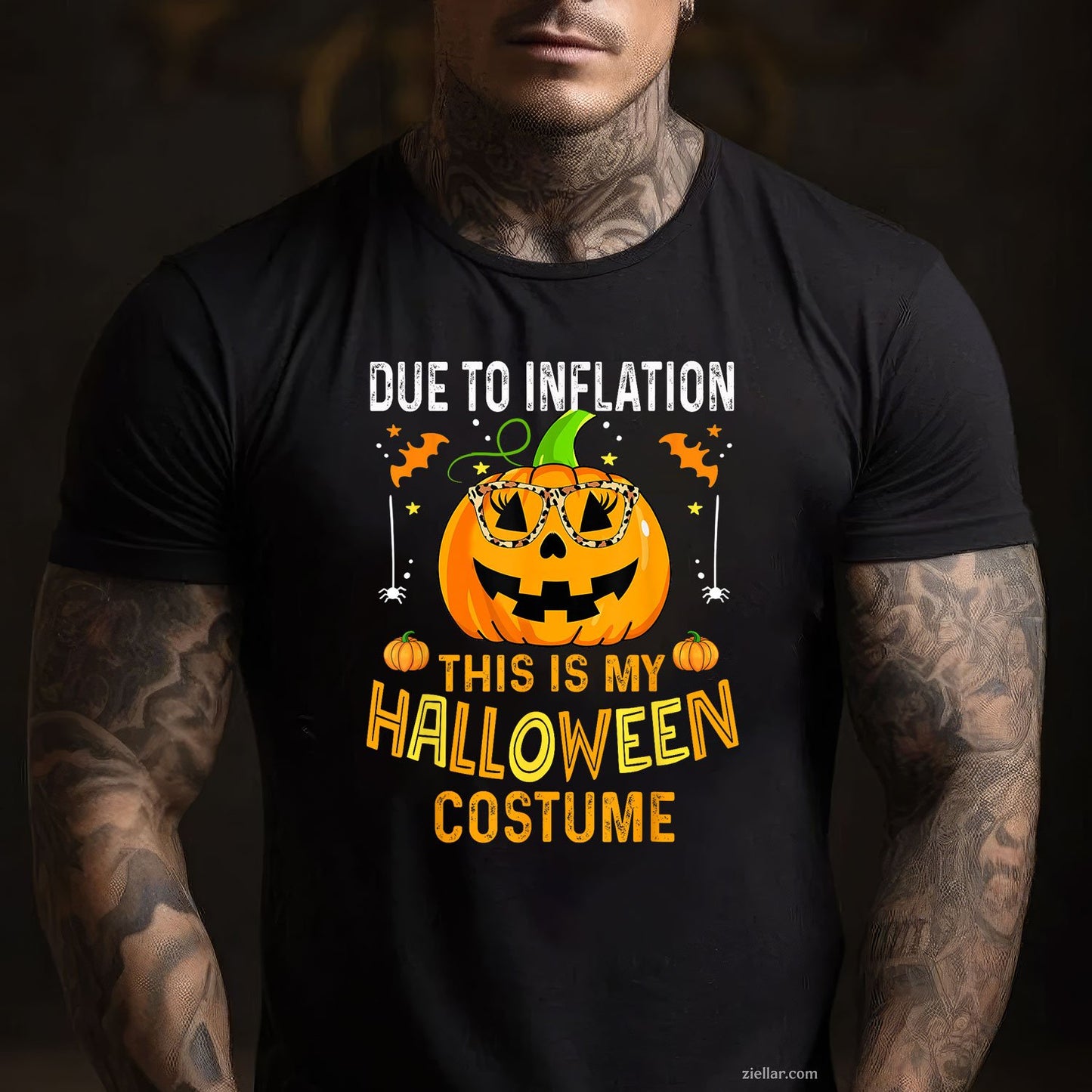 Pumpkin Halloween Tee and T-Shirt, Funny Costume T-Shirt for Men and Women Adults