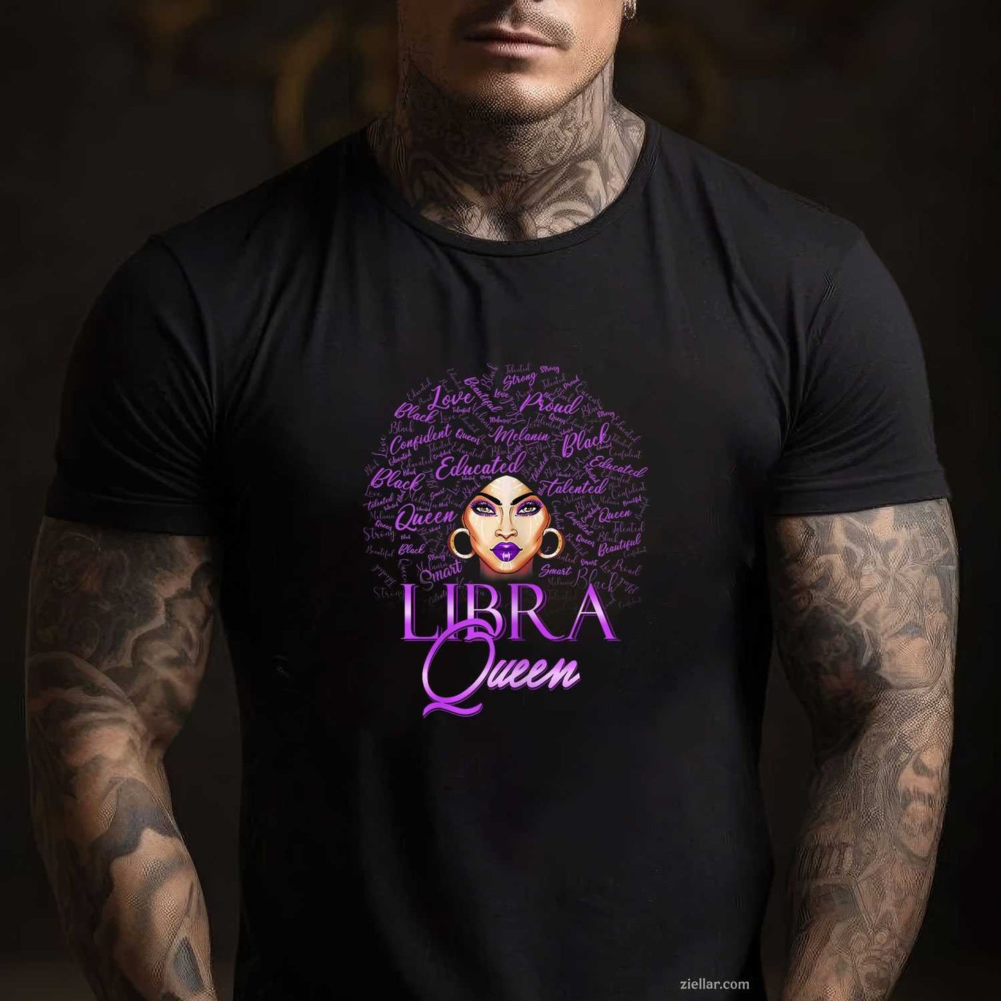 Purple Libra Queen Woman Lady September Womens Birthday T-Shirt Tee