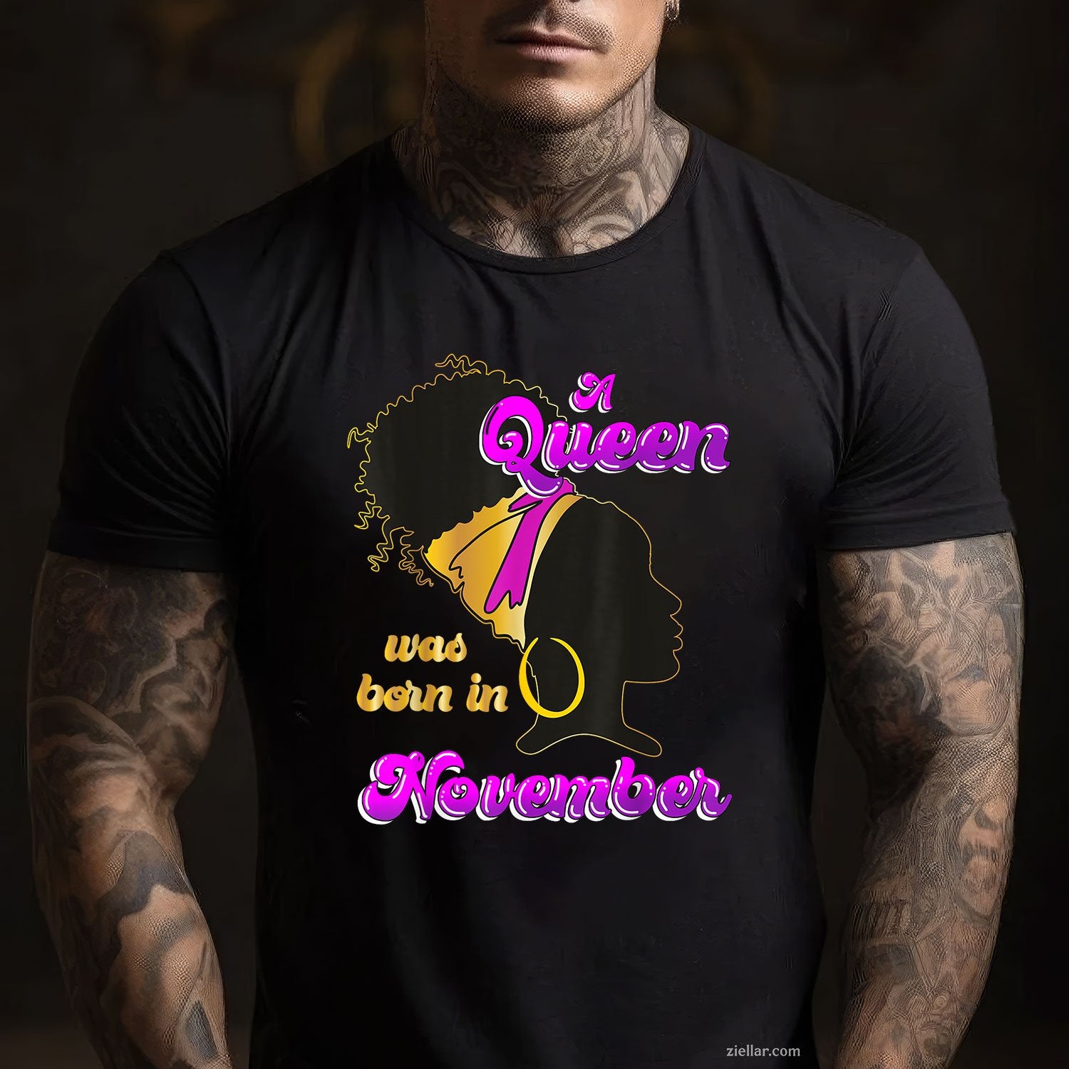 Queen Born in November Tee and T-Shirt, Black Woman Birthday T-Shirt Gift for Women Adults