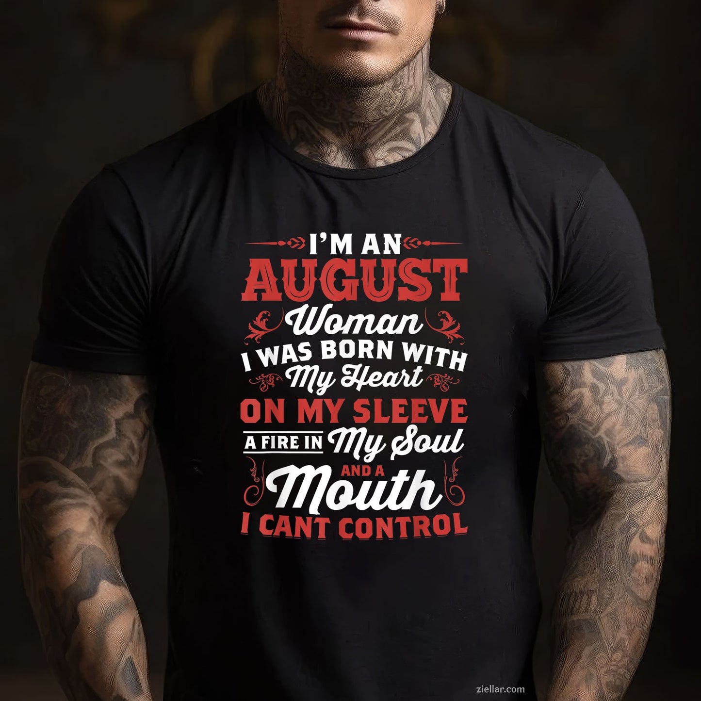 Queen Born in August Tee and T-Shirt, Proud Woman Birthday T-Shirt for Women Adults