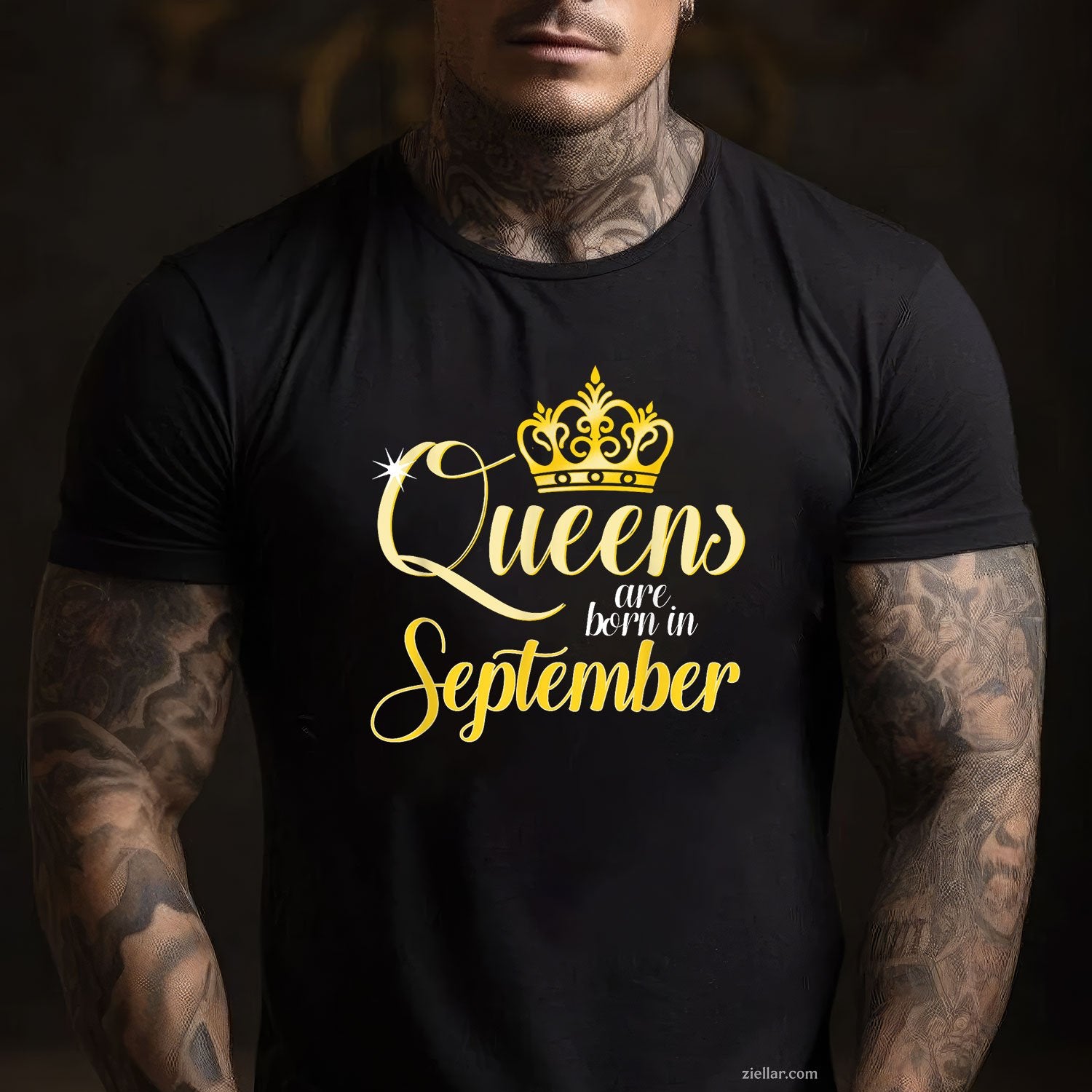 Queens Are Born in September Tee and T-Shirt, Birth Month T-Shirt Gift for Women Adults